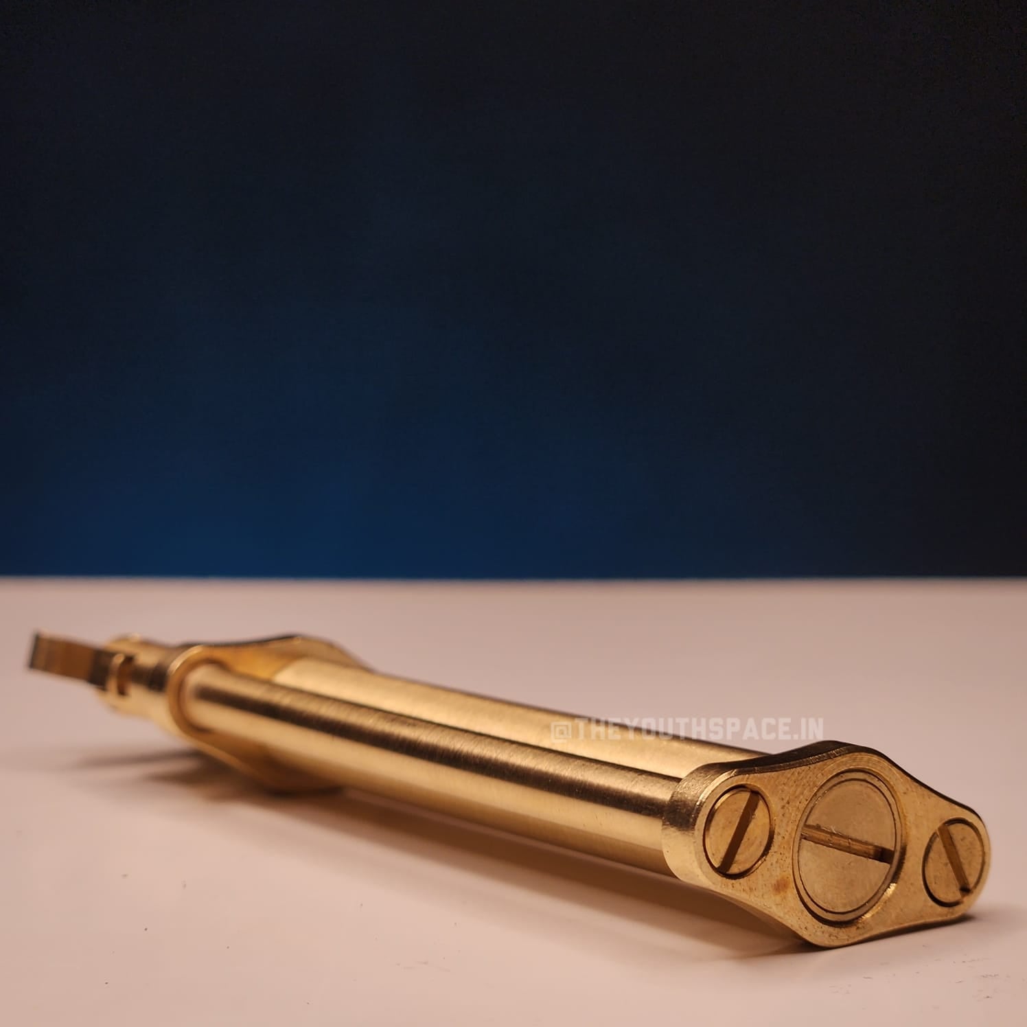 Three Section Pure Brass Slim Kerosene Lighter