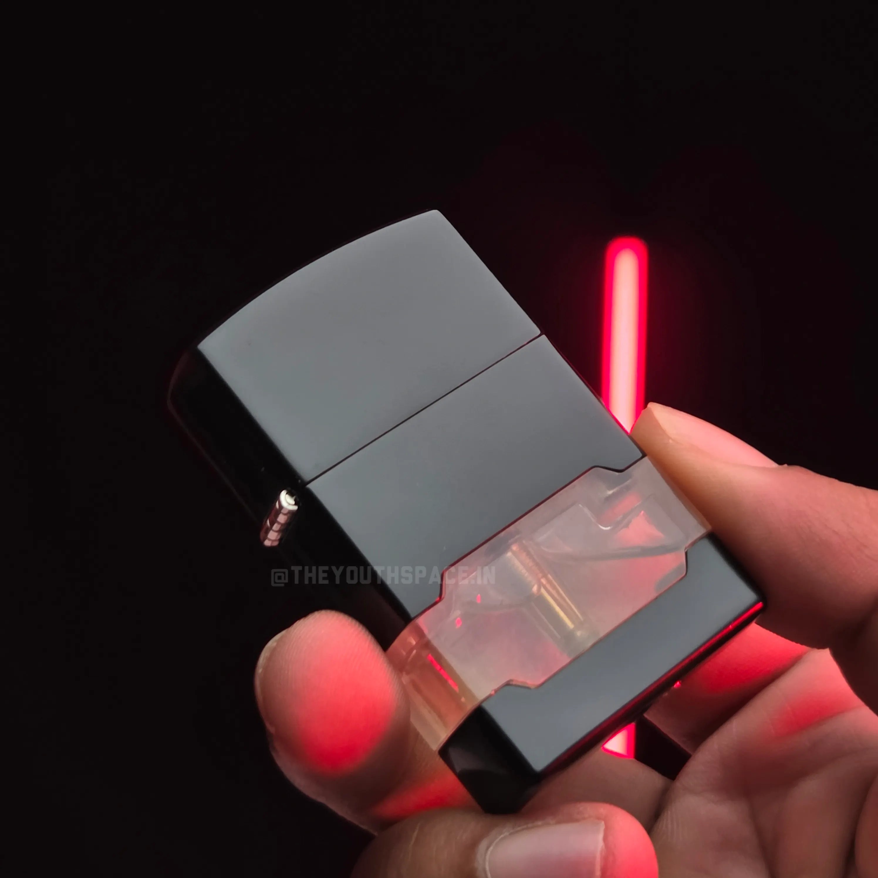 Lumi Tank Red Flame Jet Lighter (Metallic)