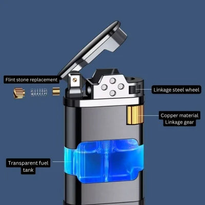 Luma Blue Tank Jet Lighter With LED