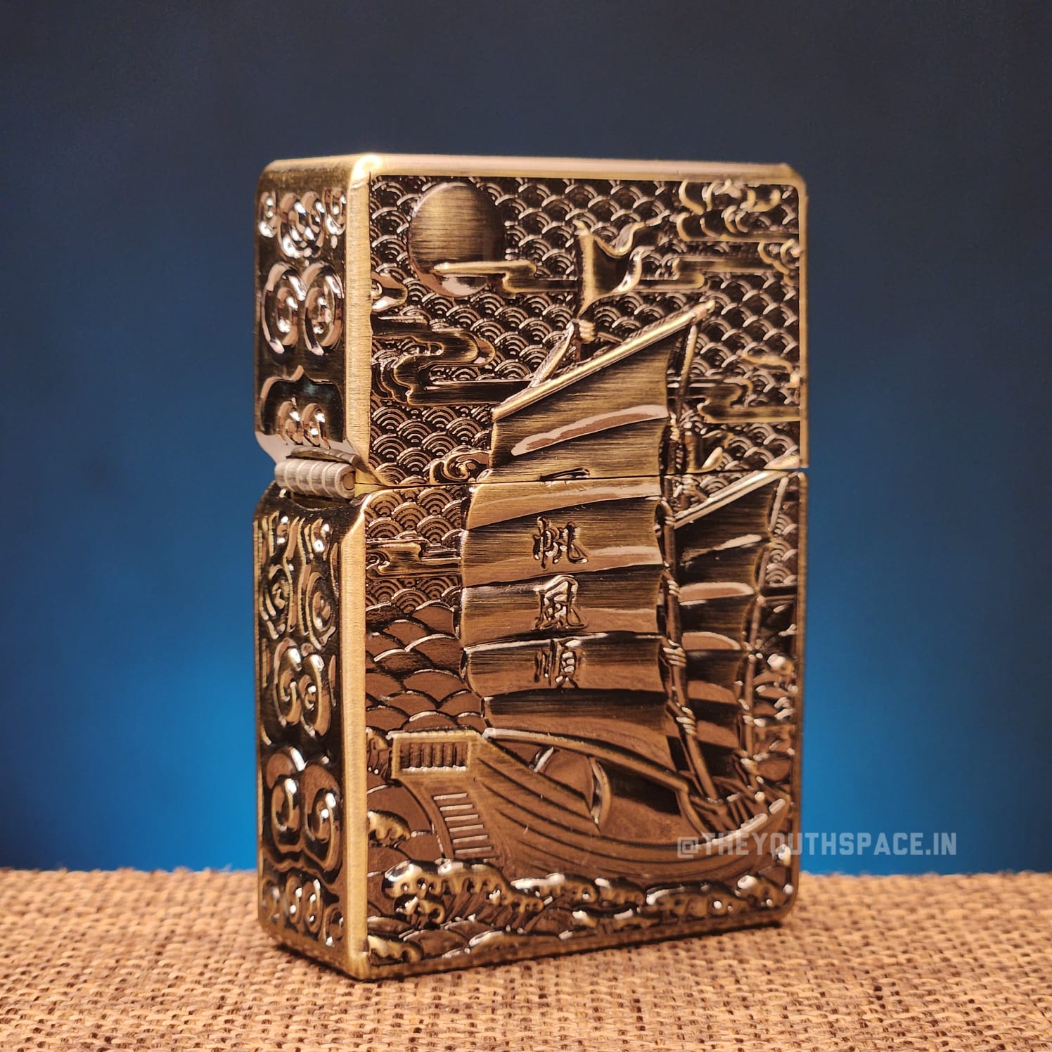 Ultra Premium Zorro Retro Sailboat Finely Carved Heavy Armor Brass Lighter