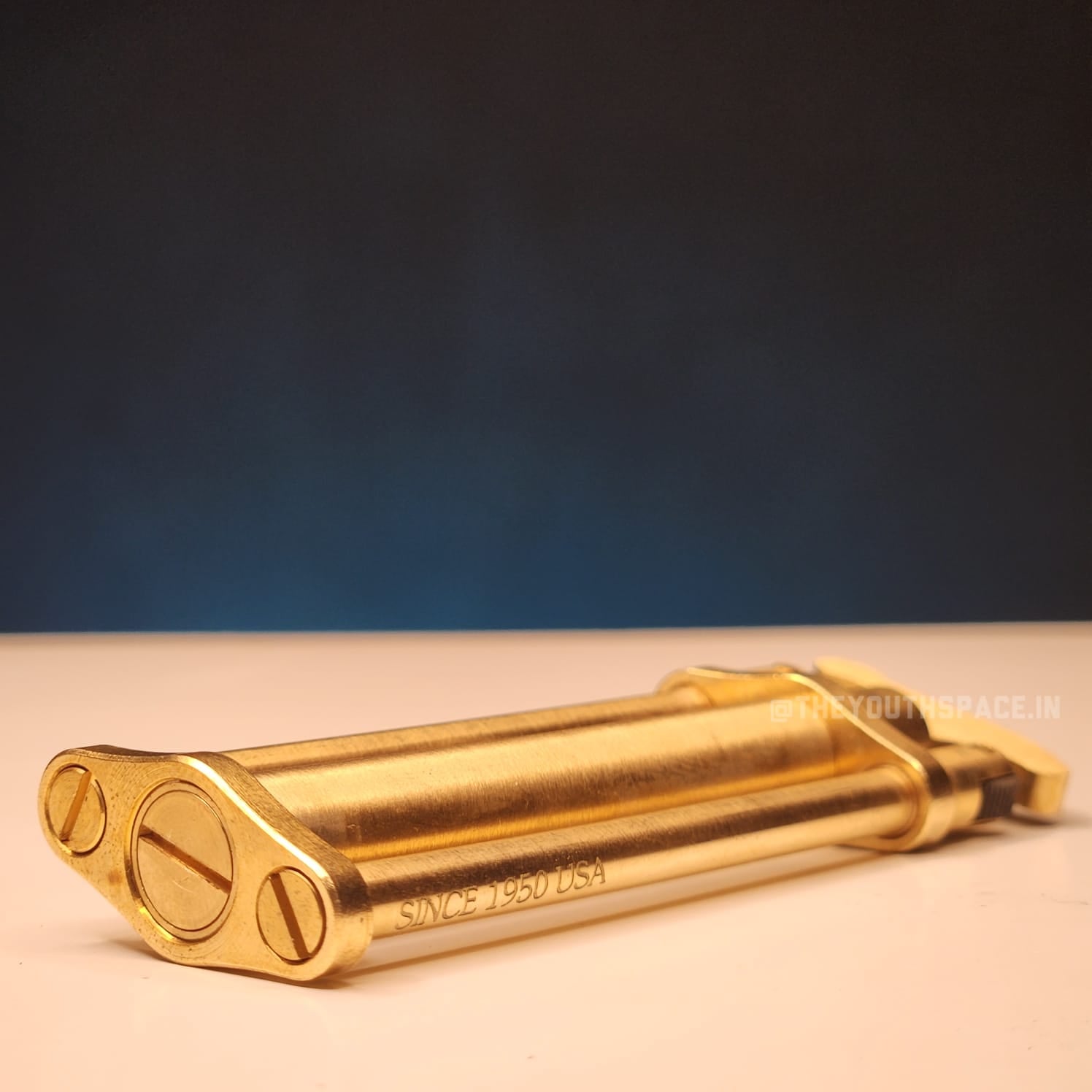 Three Section Pure Brass Slim Kerosene Lighter