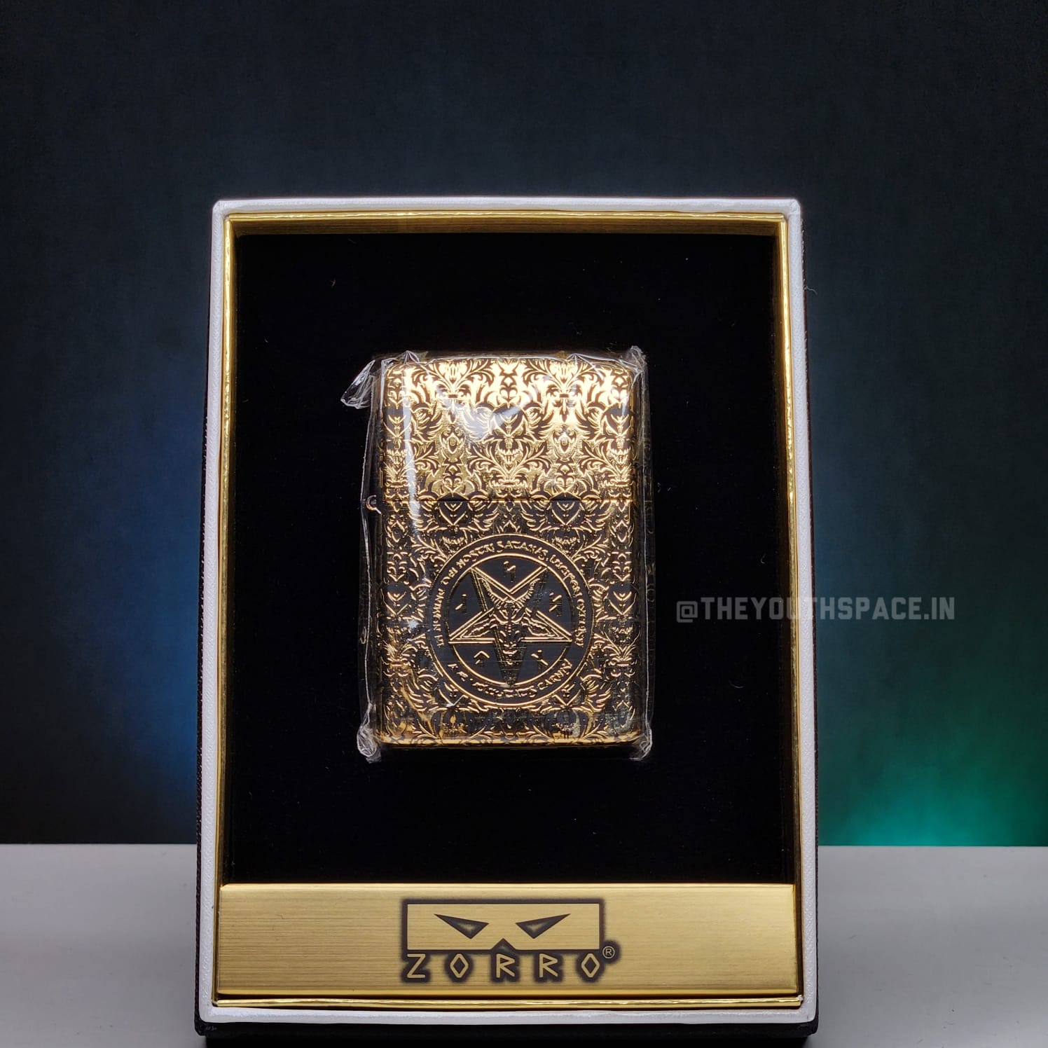 ZORRO Antique Brass Pentagram Engraved Lighter 2025 Edition