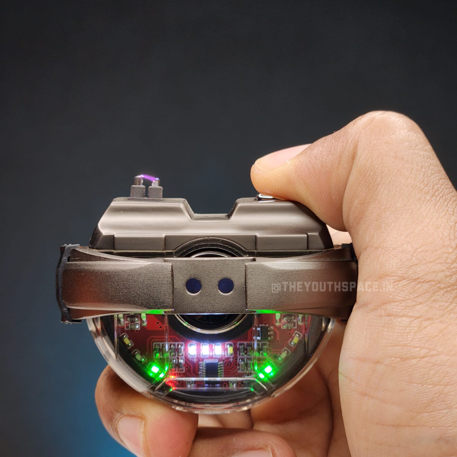 Premium Disc Shaped Spinner Lighter with LED Lights (Metallic)