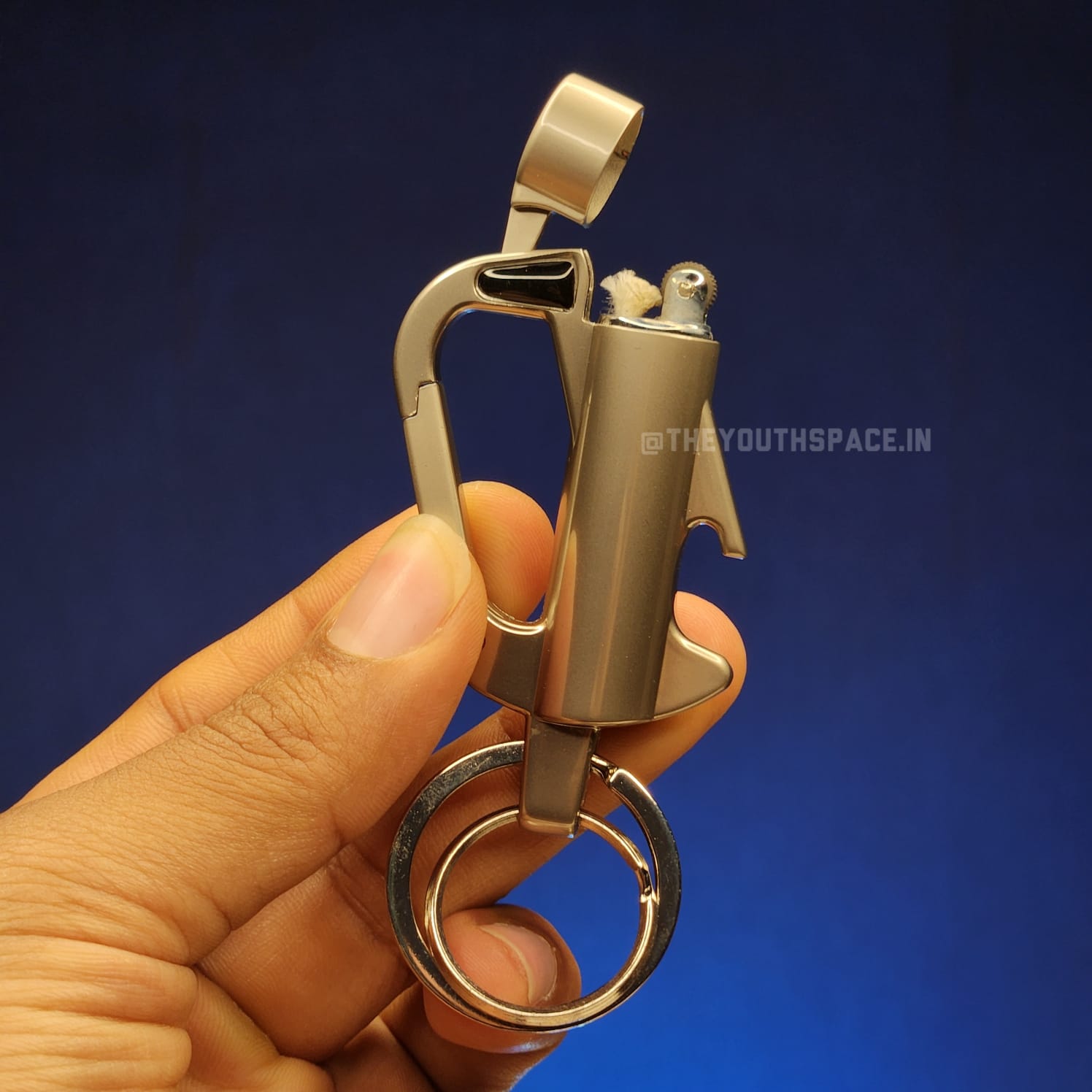 Carabiner Flint wheel Lighter (Metallic)