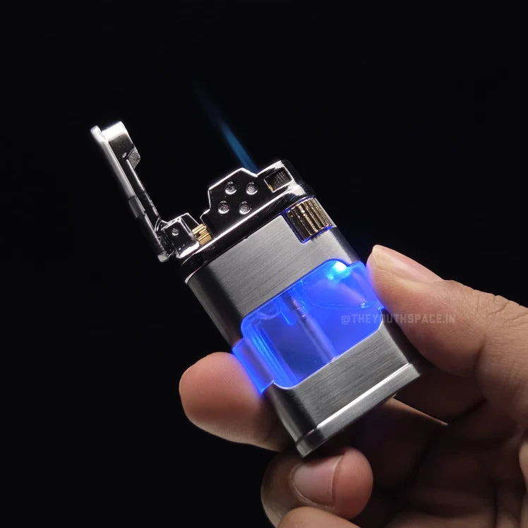 Luma Blue Tank Jet Lighter With LED