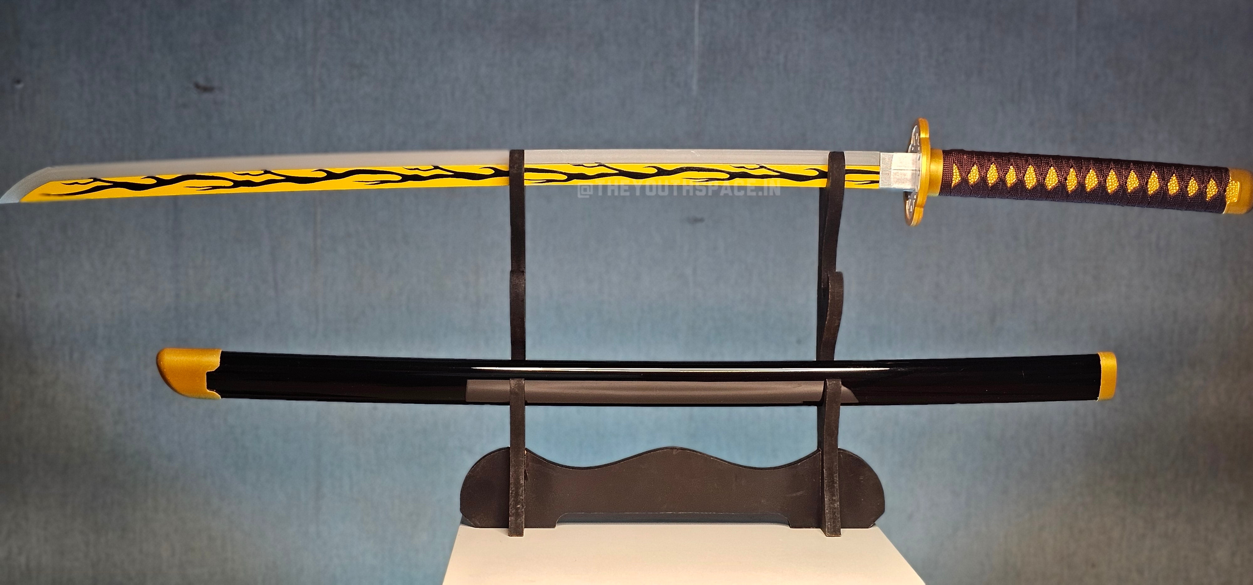 Zenitsu's Black Neon Wooden Katana (104 cm)