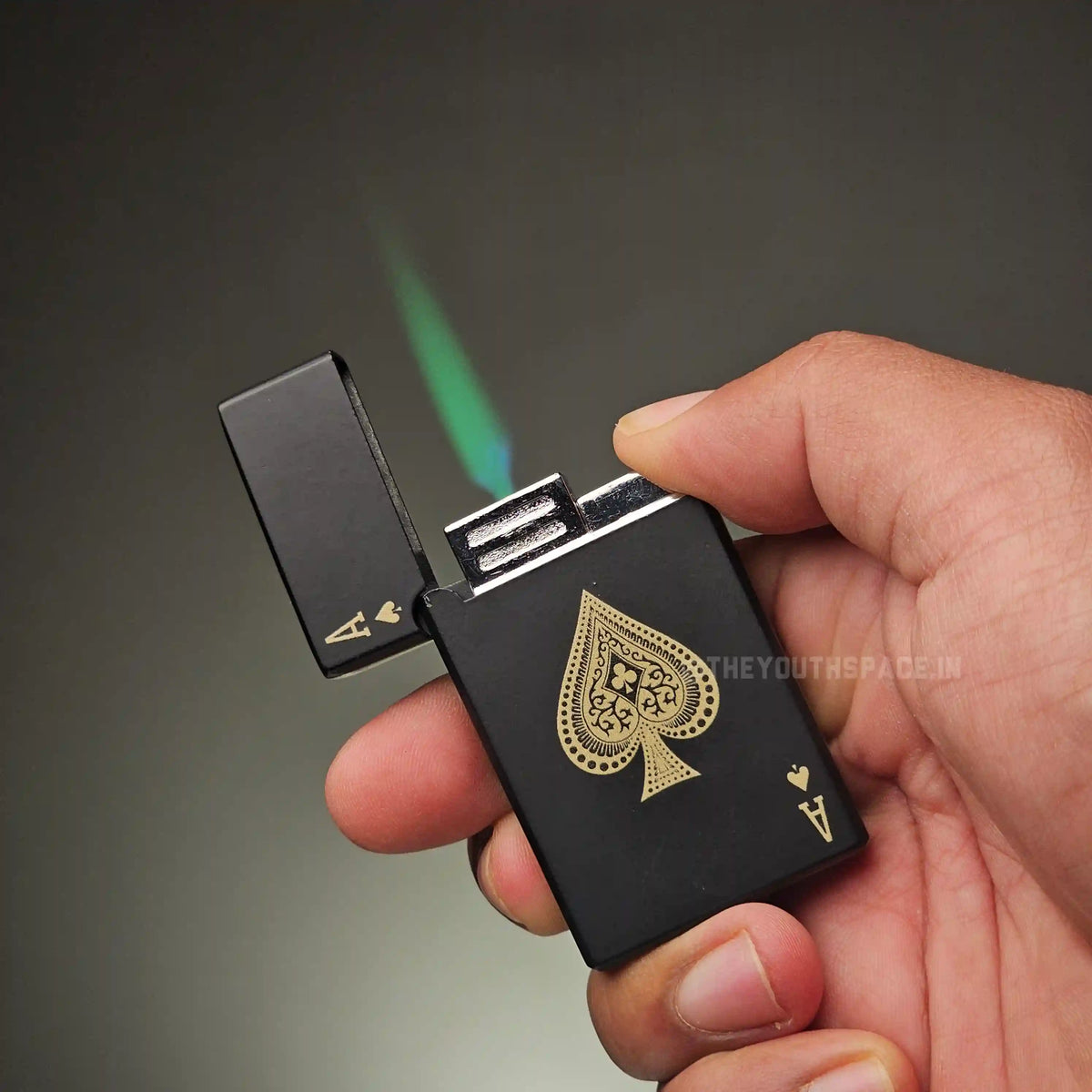 Card-Themed Green Jet Lighter