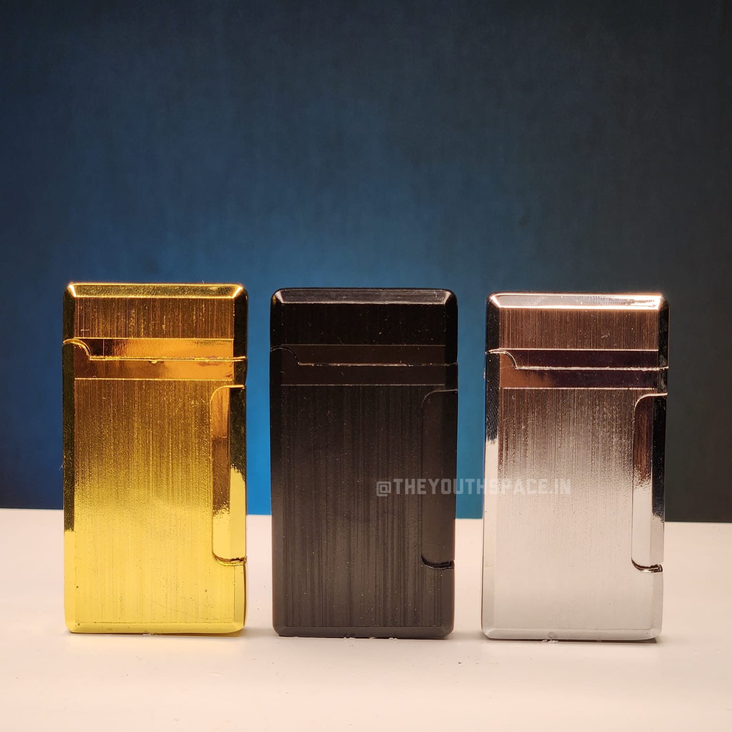 Sleek Textured Jet Flame Lighter (Metallic)