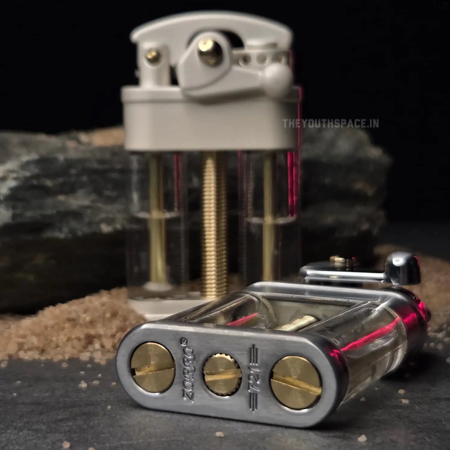 ZORRO 721 VINTAGE ROCKER ARM DOUBLE OIL TANK LIGHTER
