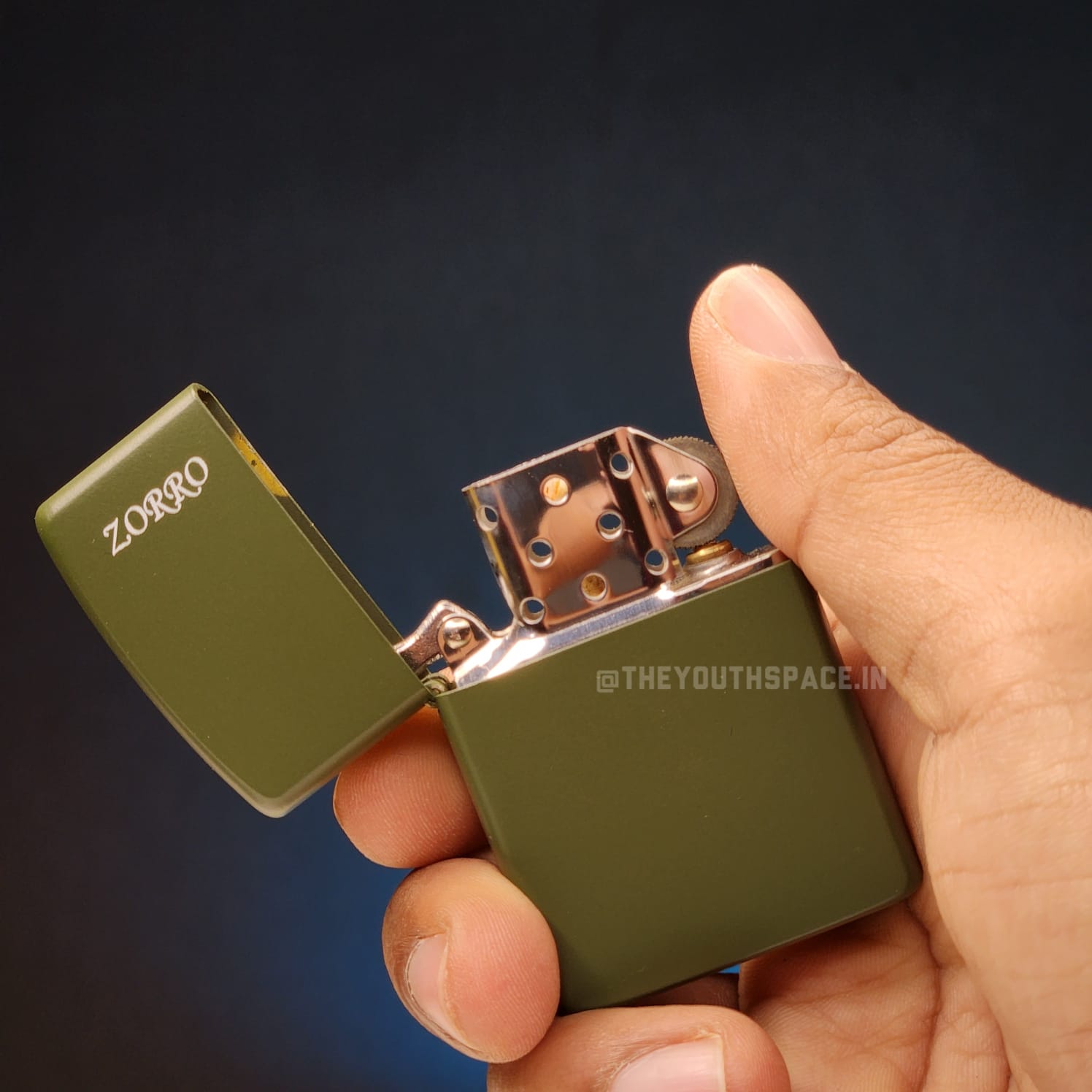 ZORRO ULTIMATE JUSTICE BRASS METALLIC OLIVE GREEN COLOR LIGHTER 22HK