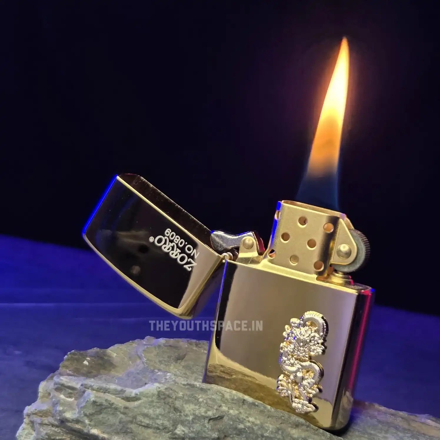ZORRO ULTIMATE JUSTICE BRASS GOLDEN DRAGON EMBOSSED LIGHTER 24HK