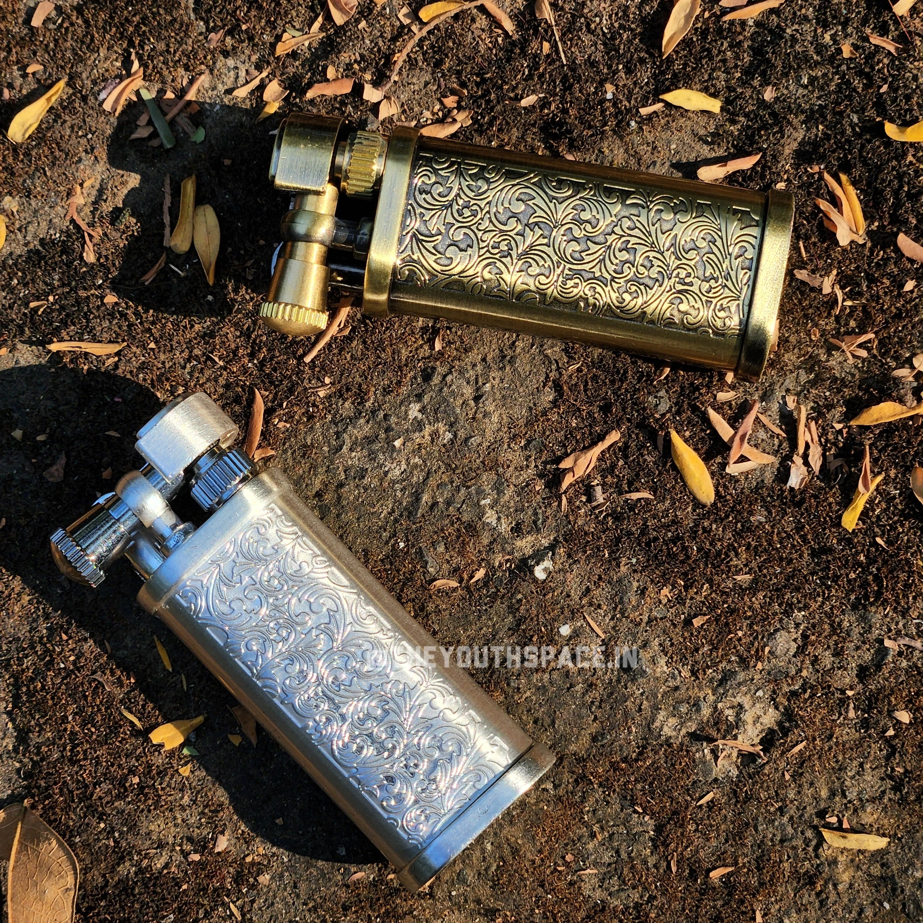 Vintage Intricate Design Lift Arm Metal Lighter