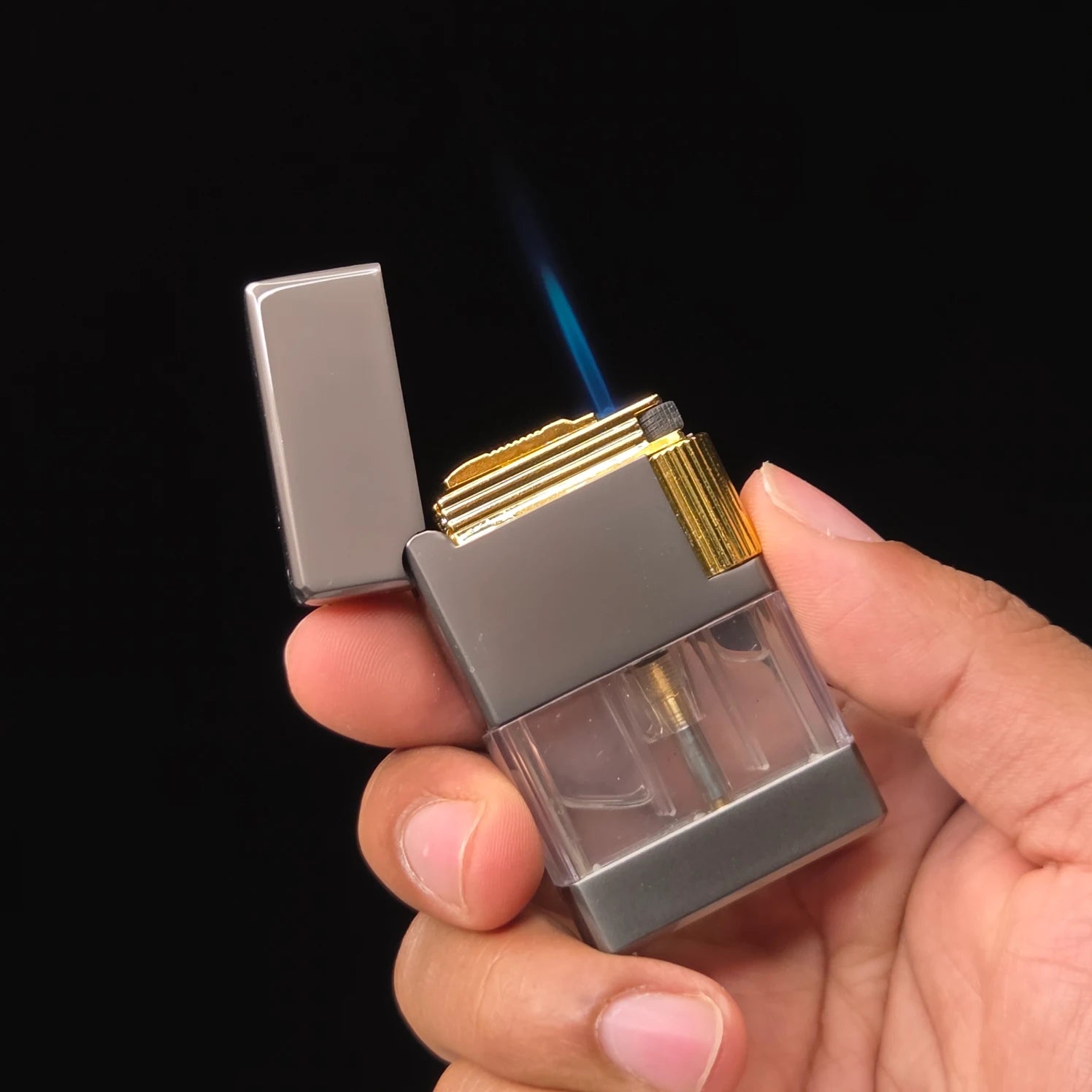 Dual Flame Mode Sleek Lighter (Metallic)