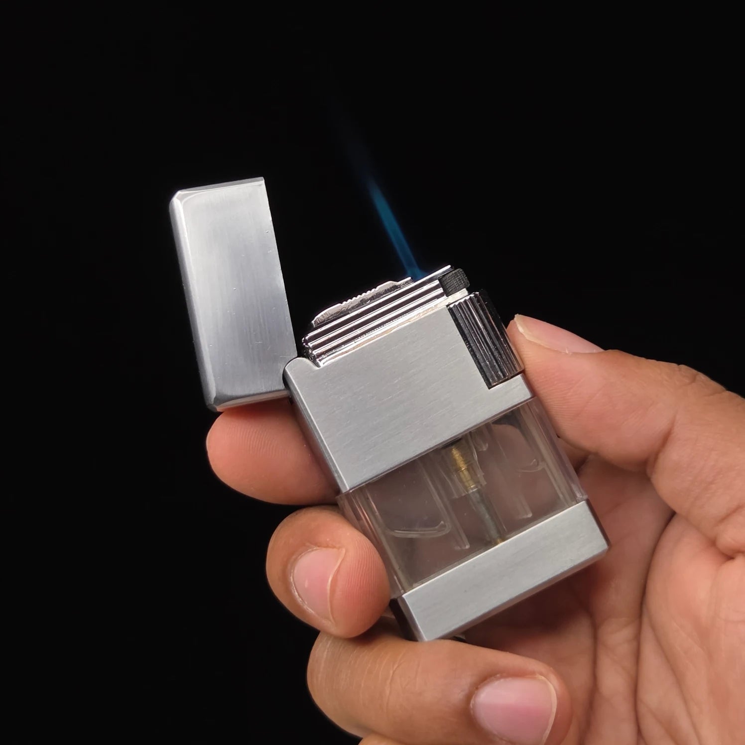 Dual Flame Mode Sleek Lighter (Metallic)
