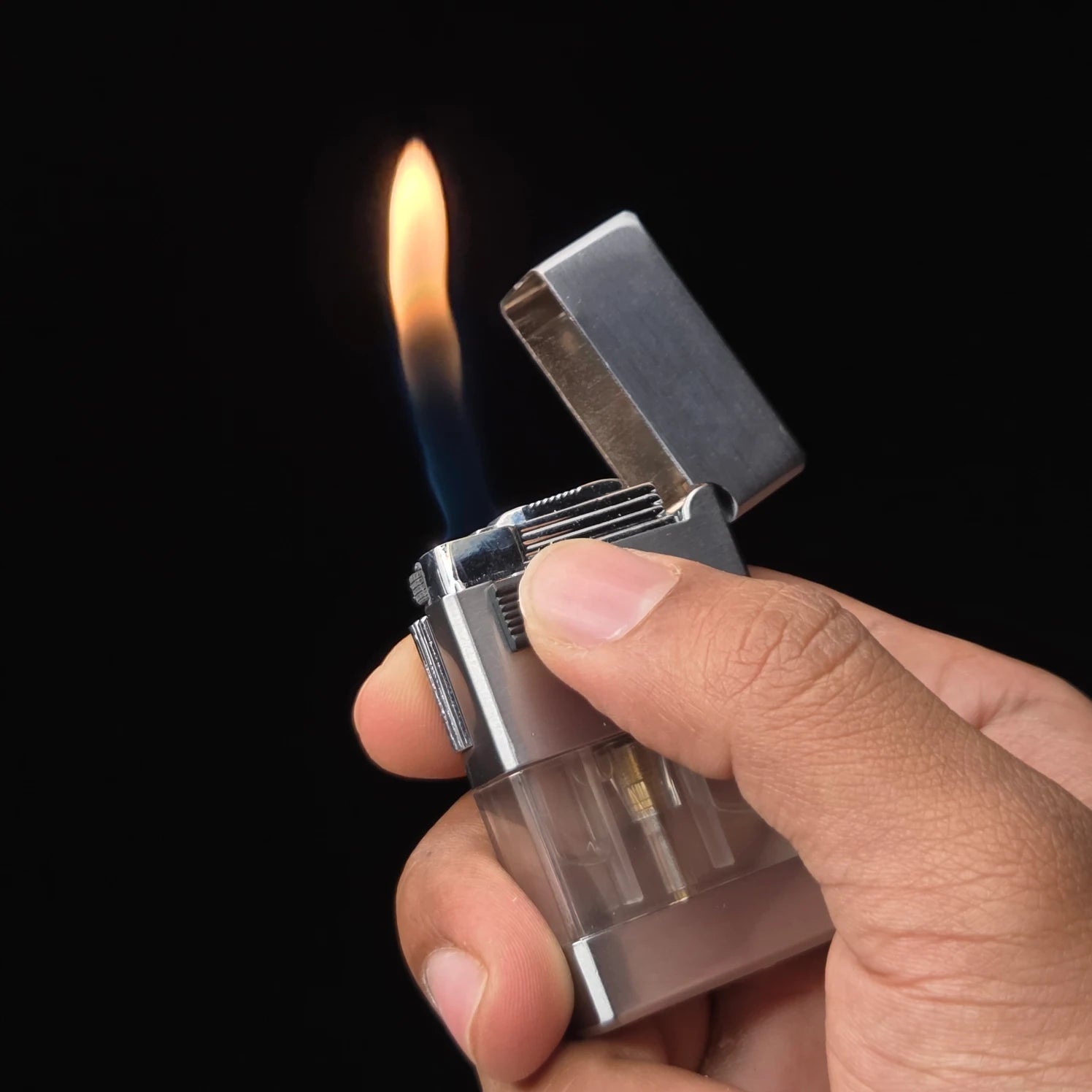 Dual Flame Mode Sleek Lighter (Metallic)