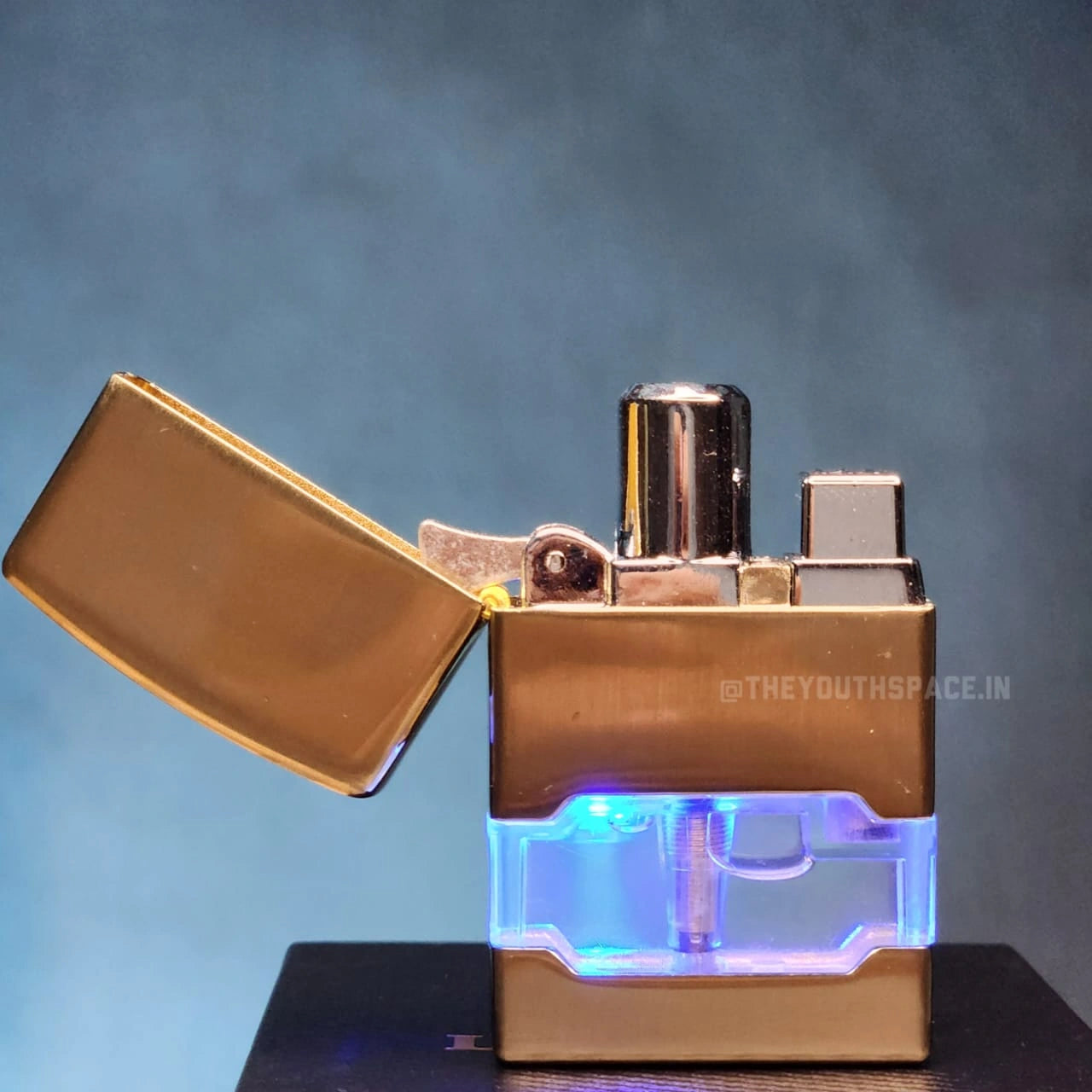 Lumi Tank Red Flame Jet Lighter (Metallic)