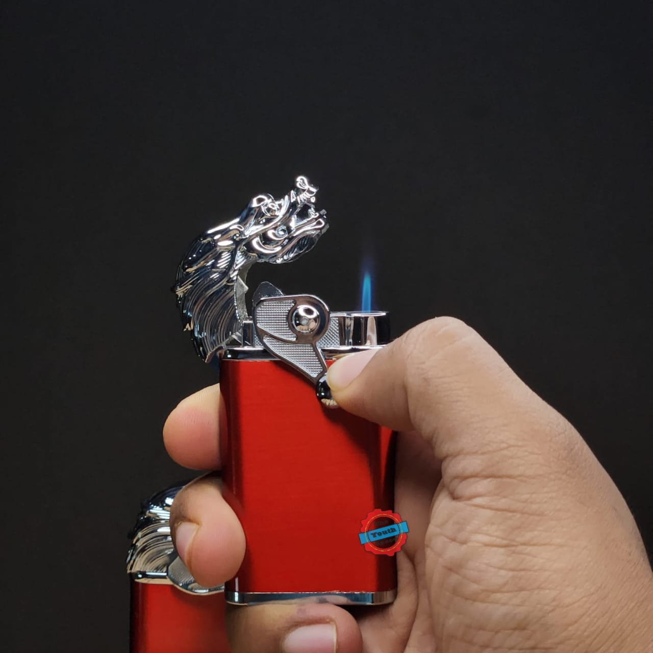 Lion Dual flame jet lighter(Red)