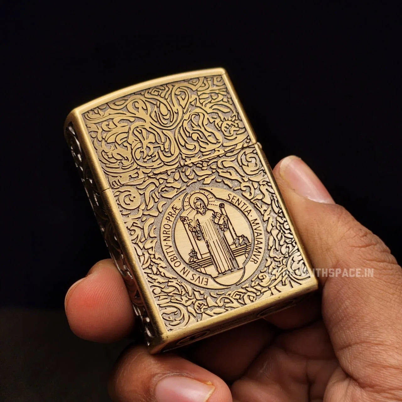 ZORRO Modified Antique Brass Saint Benedict Cross Kerosene Lighter