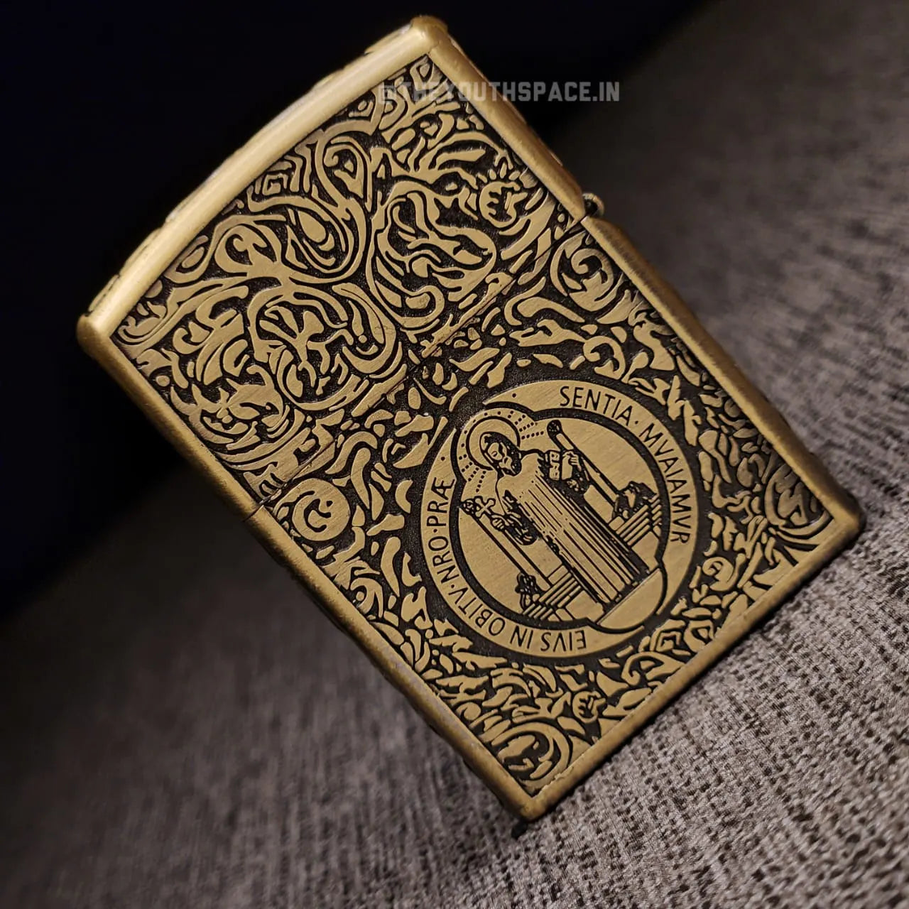 ZORRO Modified Antique Brass Saint Benedict Cross Kerosene Lighter