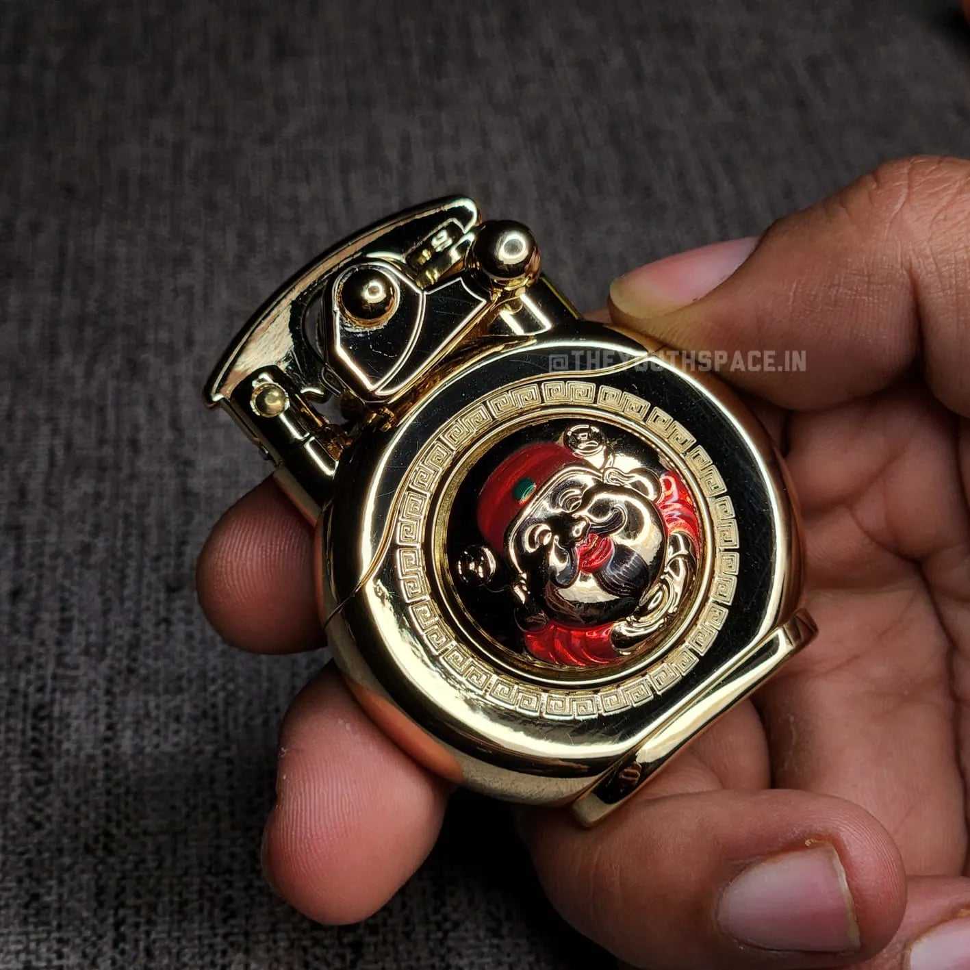 Zorro 620 Lucky God's Face Spinning Turntable Rocker Arm Kerosene Lighter