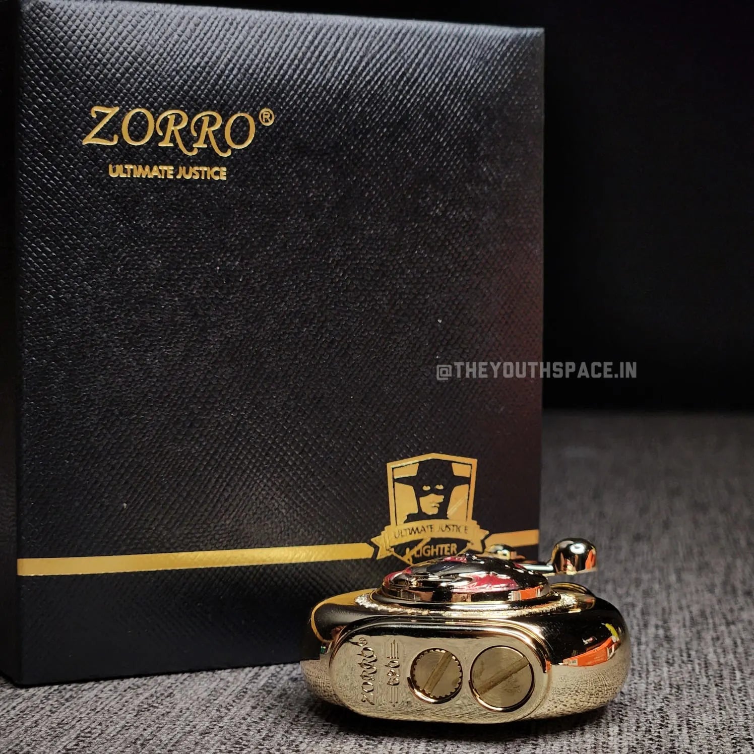 Zorro 620 Lucky God's Face Spinning Turntable Rocker Arm Kerosene Lighter