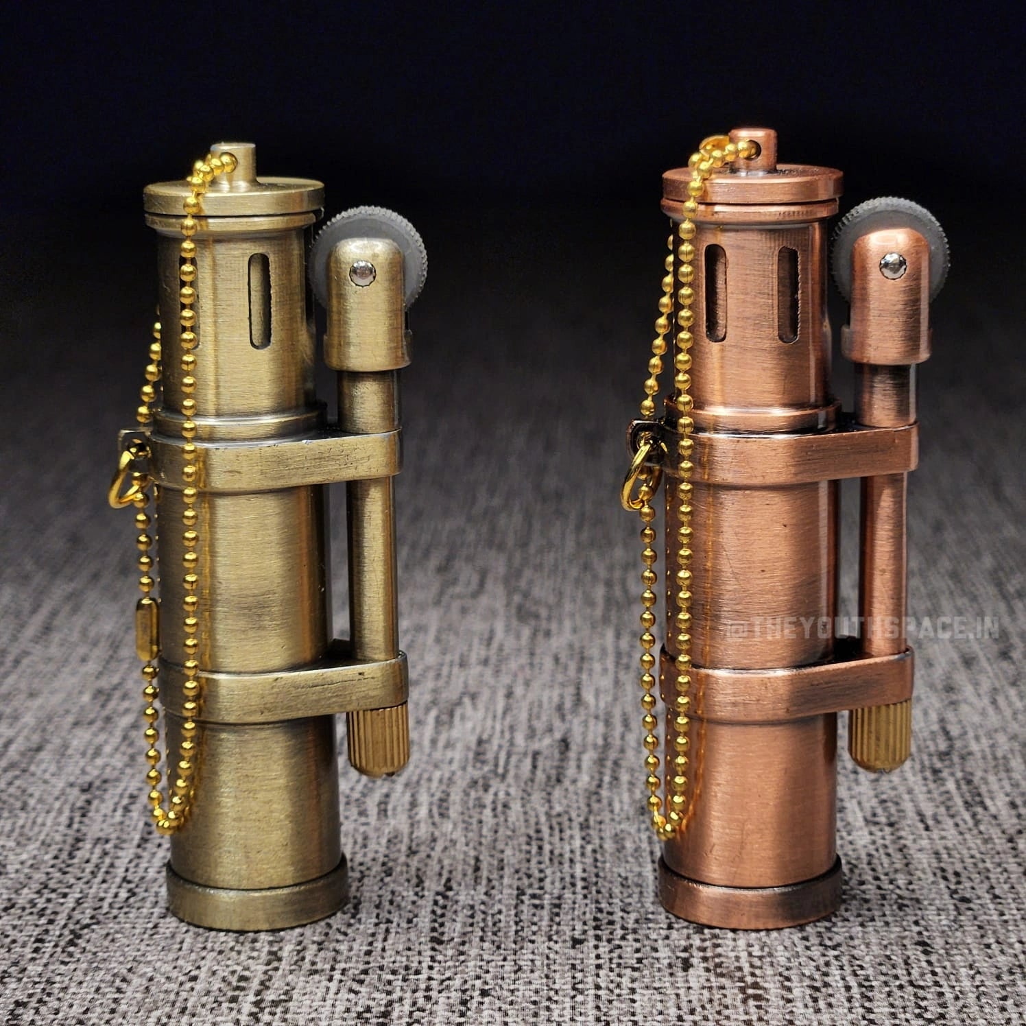 Antique Cylinder Tank Flint Wheel Metal Lighter