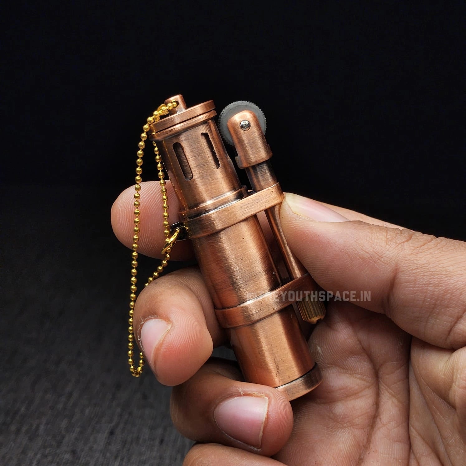 Antique Cylinder Tank Flint Wheel Metal Lighter