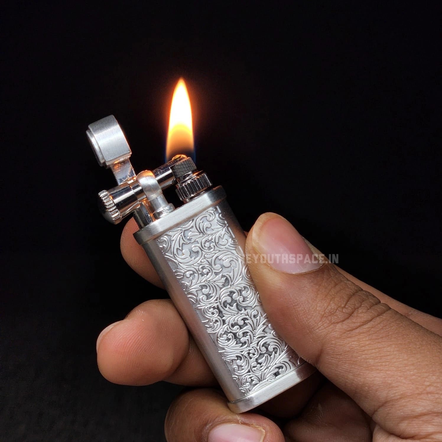 Vintage Intricate Design Lift Arm Metal Lighter