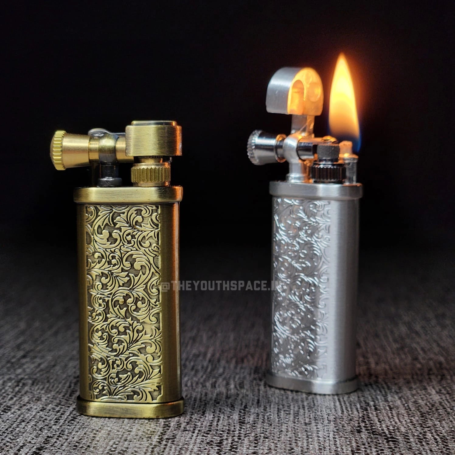 Vintage Intricate Design Lift Arm Metal Lighter