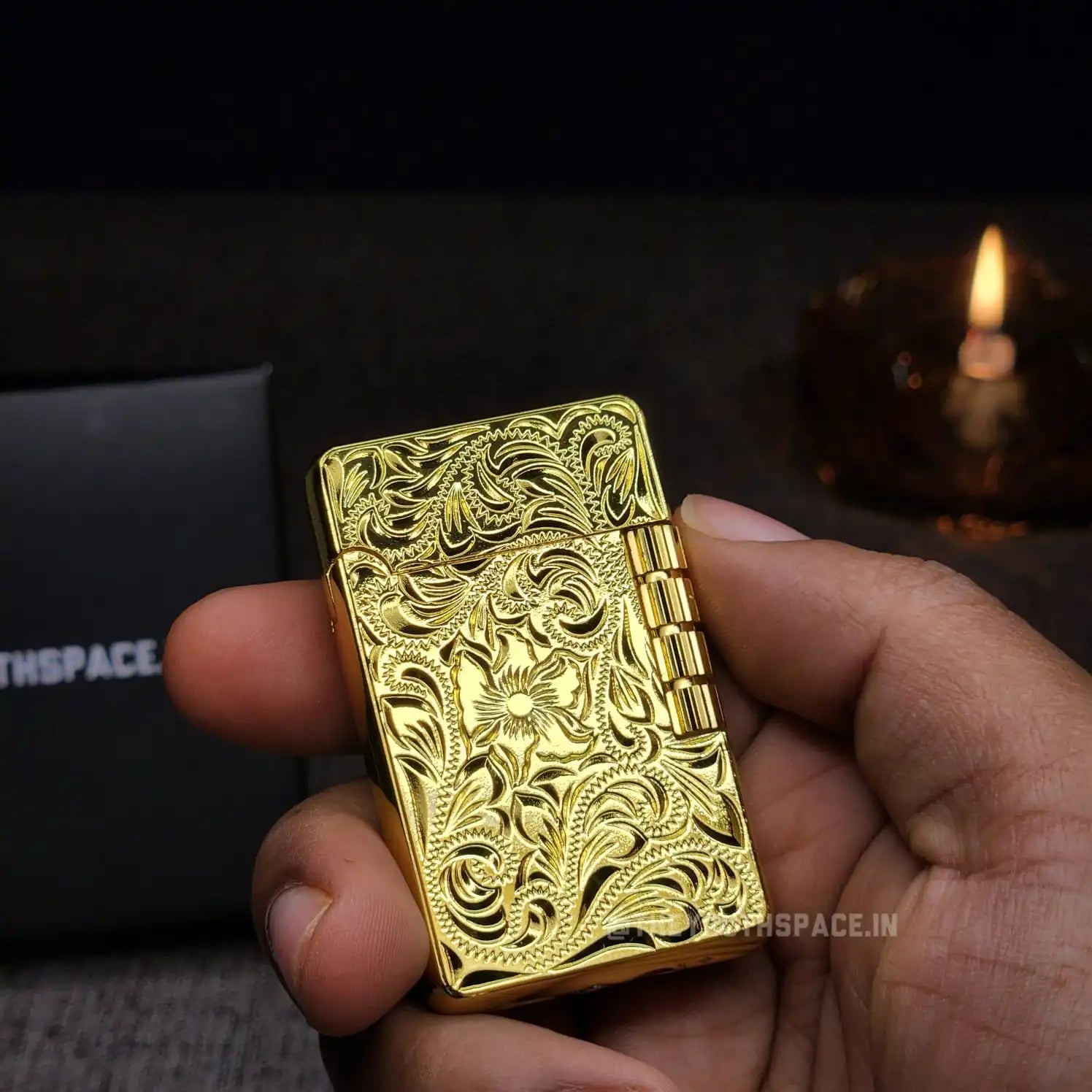 Classic Sleek Flint Wheel Lighter (Metallic) Model 2