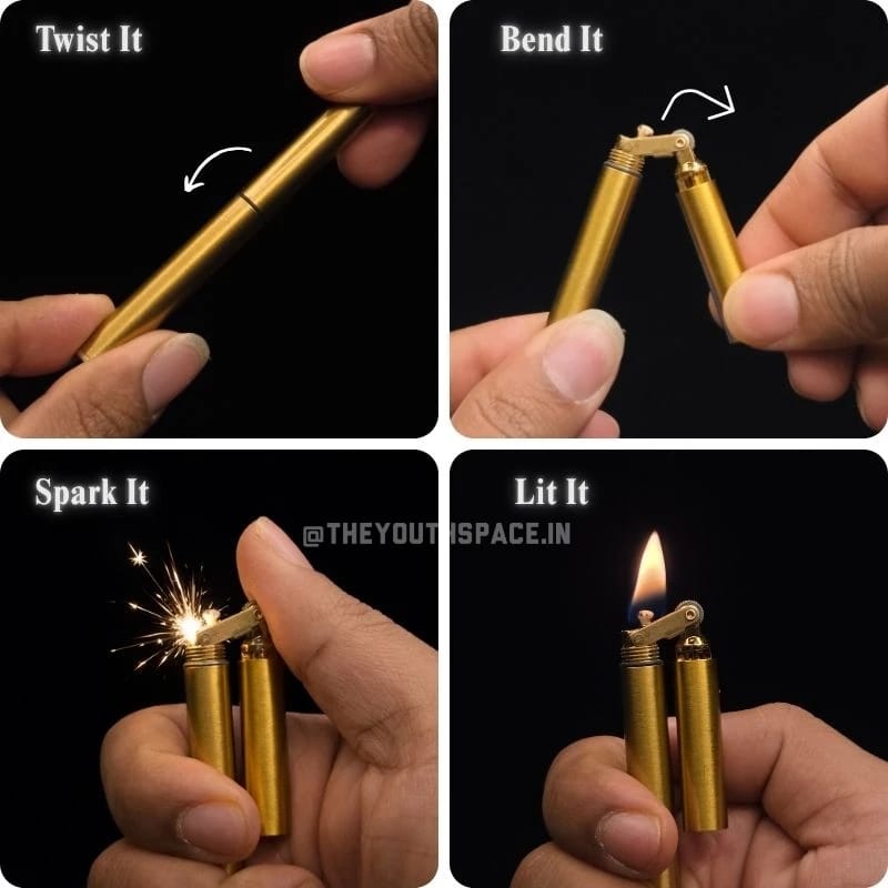 Trench Flint Wheel Lighter (Metallic)