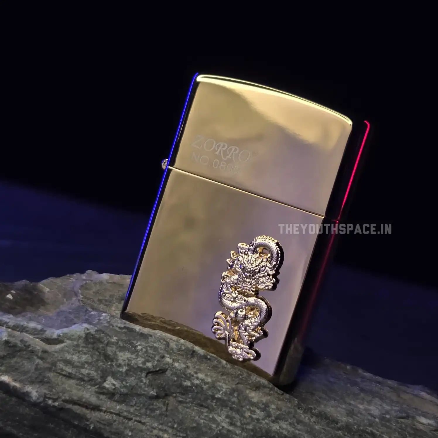 ZORRO ULTIMATE JUSTICE BRASS GOLDEN DRAGON EMBOSSED LIGHTER 24HK