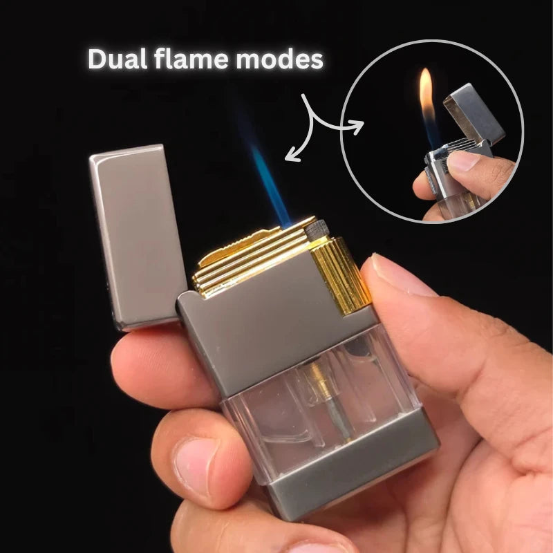 Dual Flame Mode Sleek Lighter (Metallic)