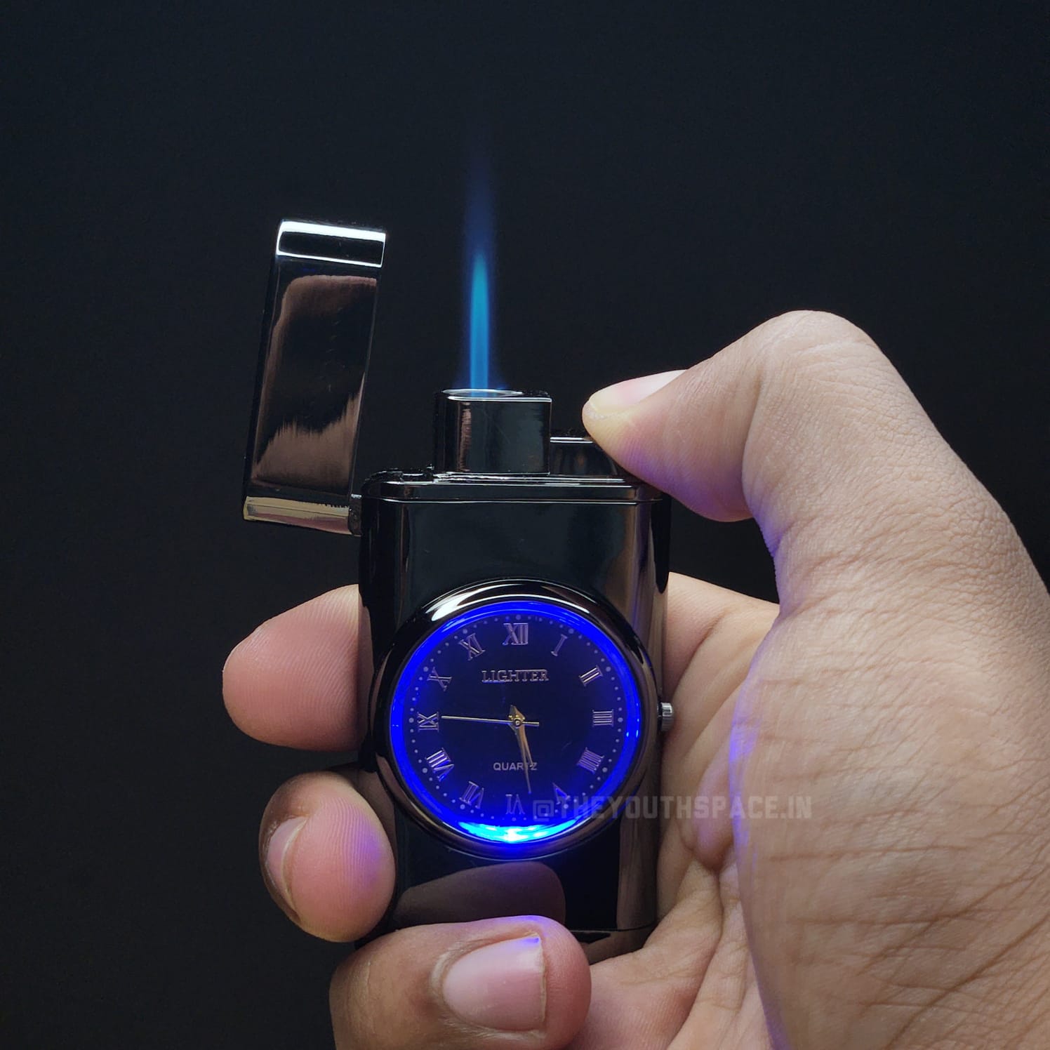 Glossy Black clock jet lighter
