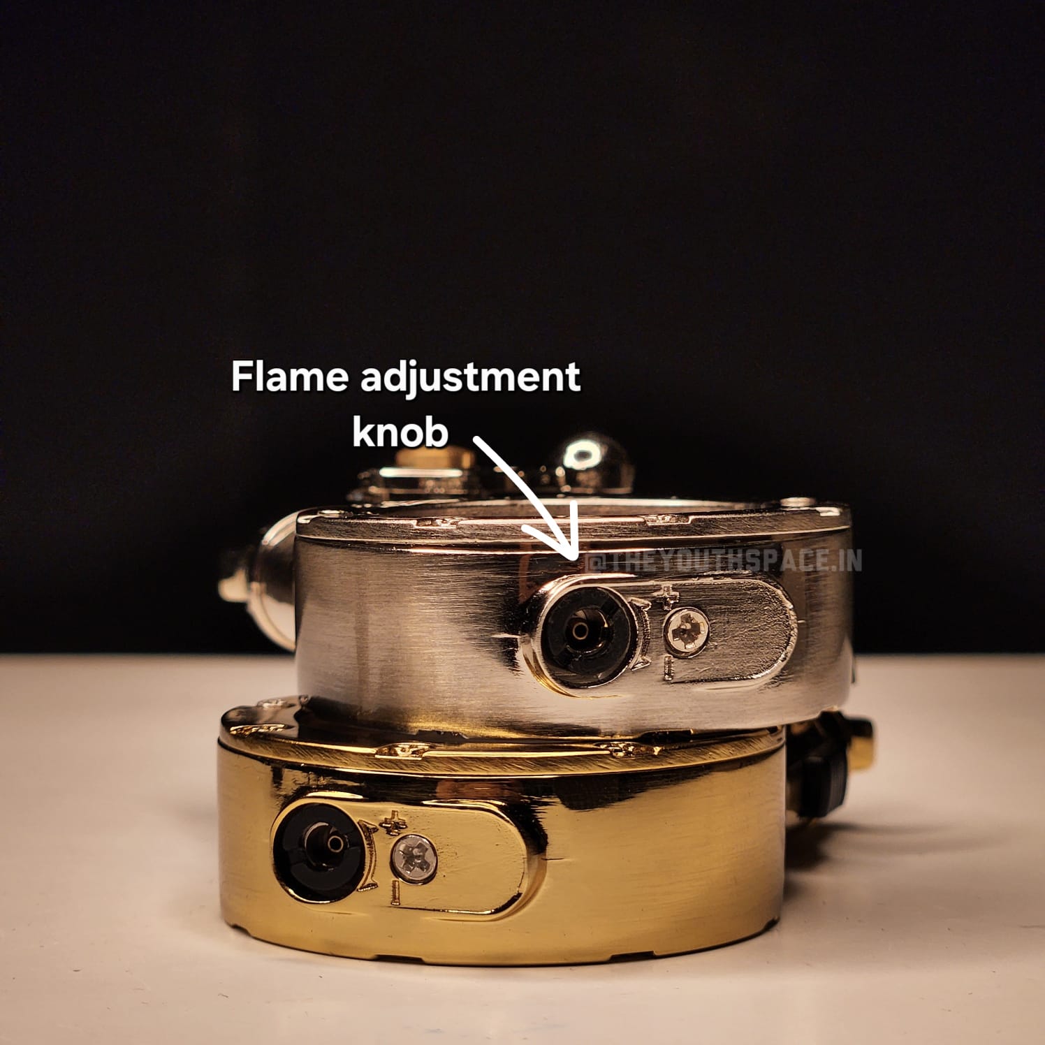 Vintage Style Dual Mode Visible Fuel Tank Lighter (Metallic)