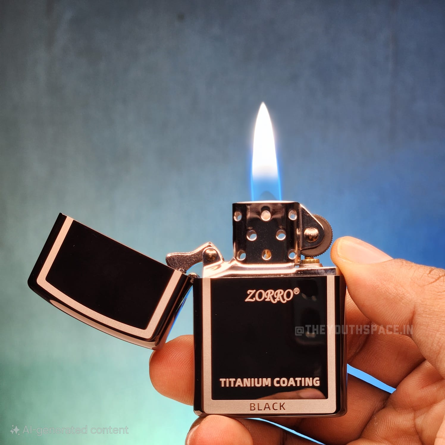 ZORRO ULTIMATE JUSTICE BRASS BLACK COLOR WITH TITANIUM COATING LIGHTER 23 HK