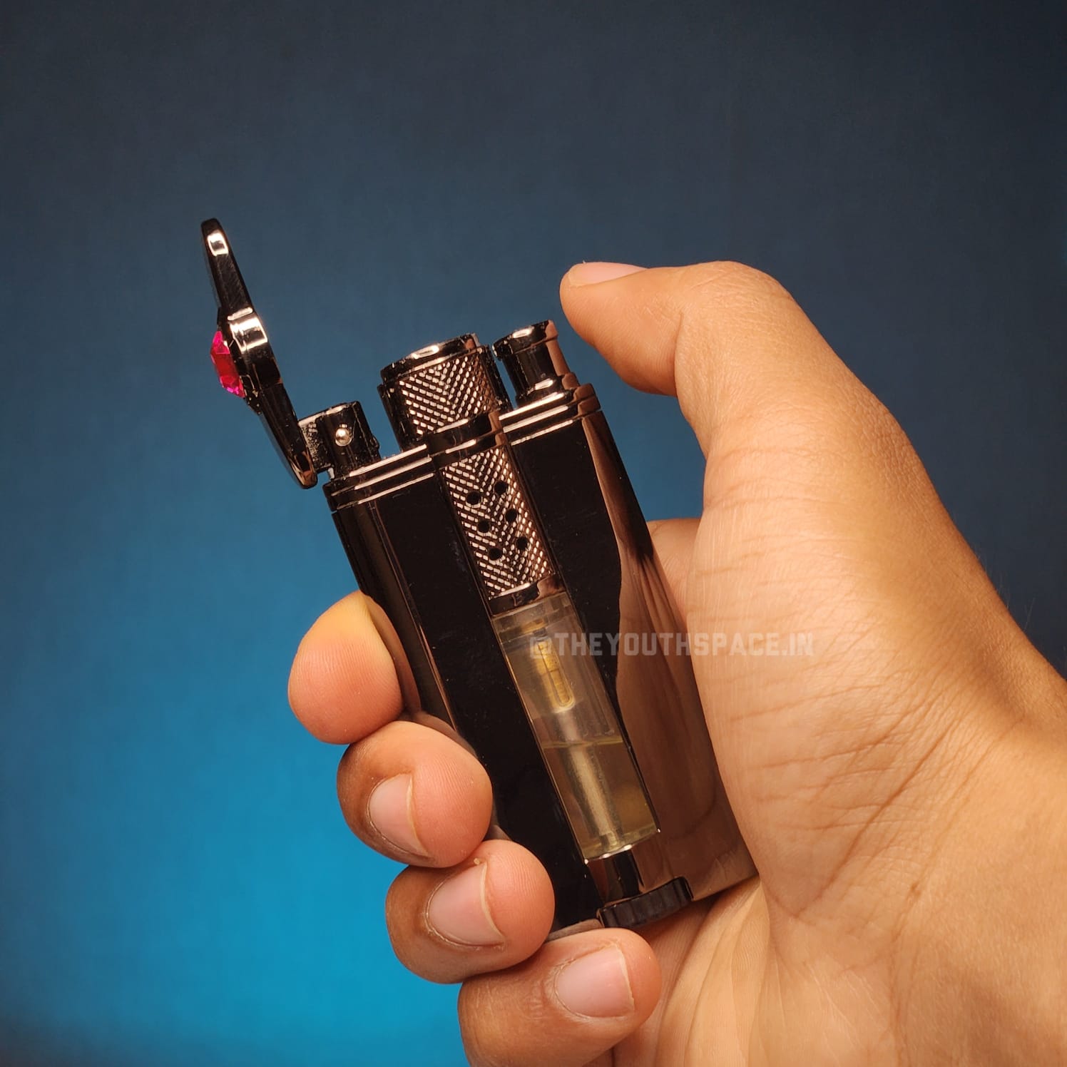 Heavy Block Burner Jet Flame Lighter (Metallic)