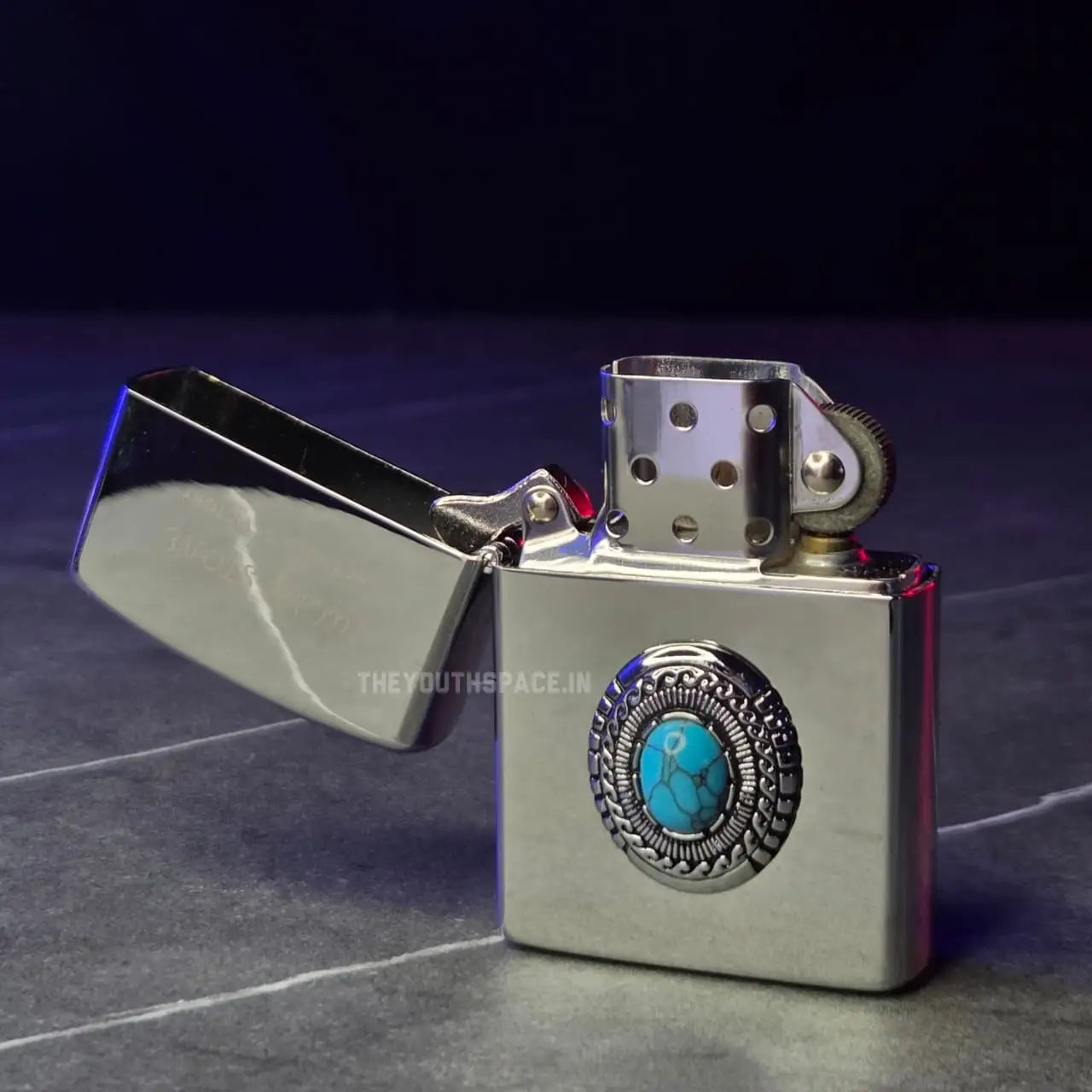 ZORRO ULTIMATE JUSTICE BRASS TURQUOISE LUCKY STONE LIGHTER 24HK