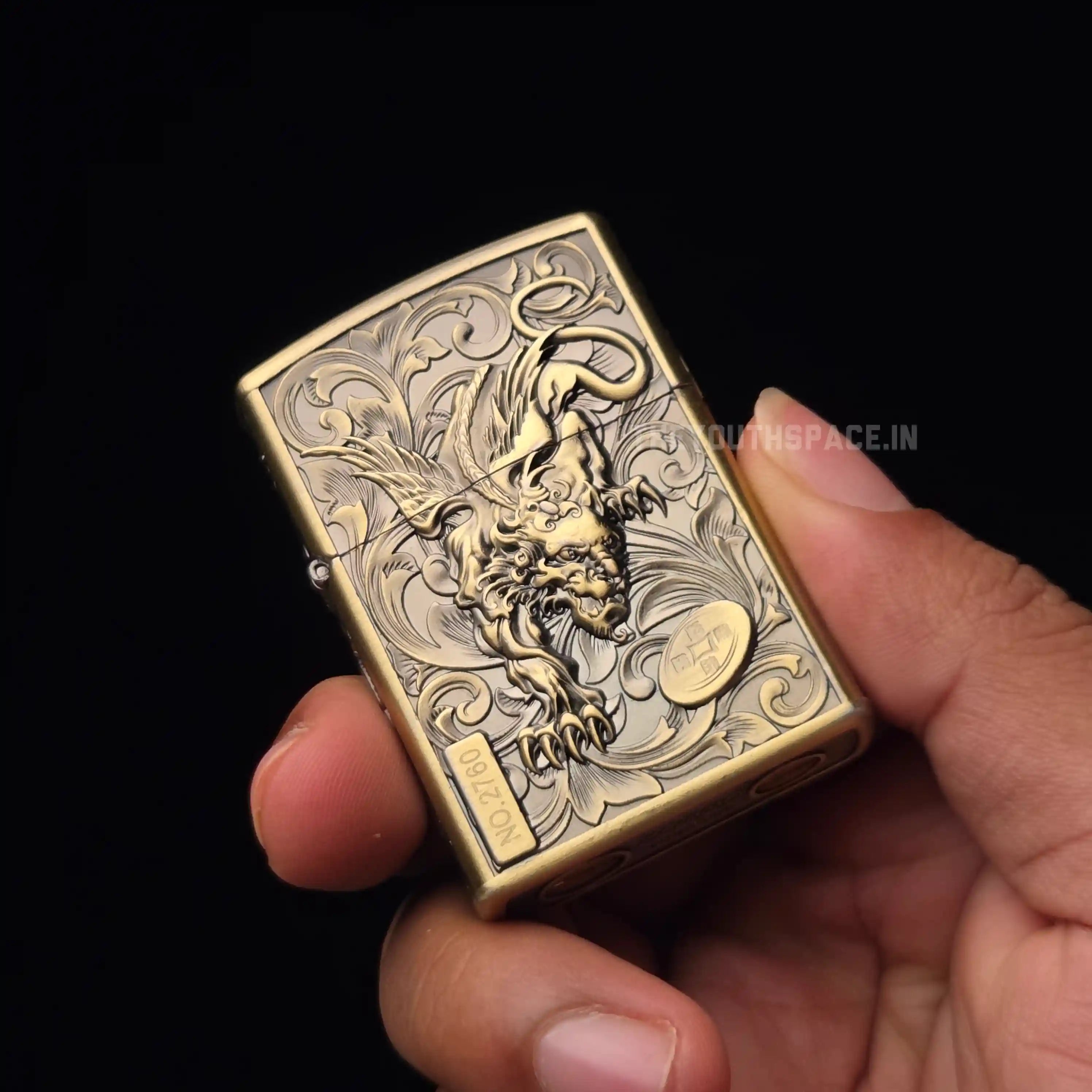 Zorro Ultimate Justice Brass 3D Carved Heavy Armor Mythical Guardian Creature Lighter