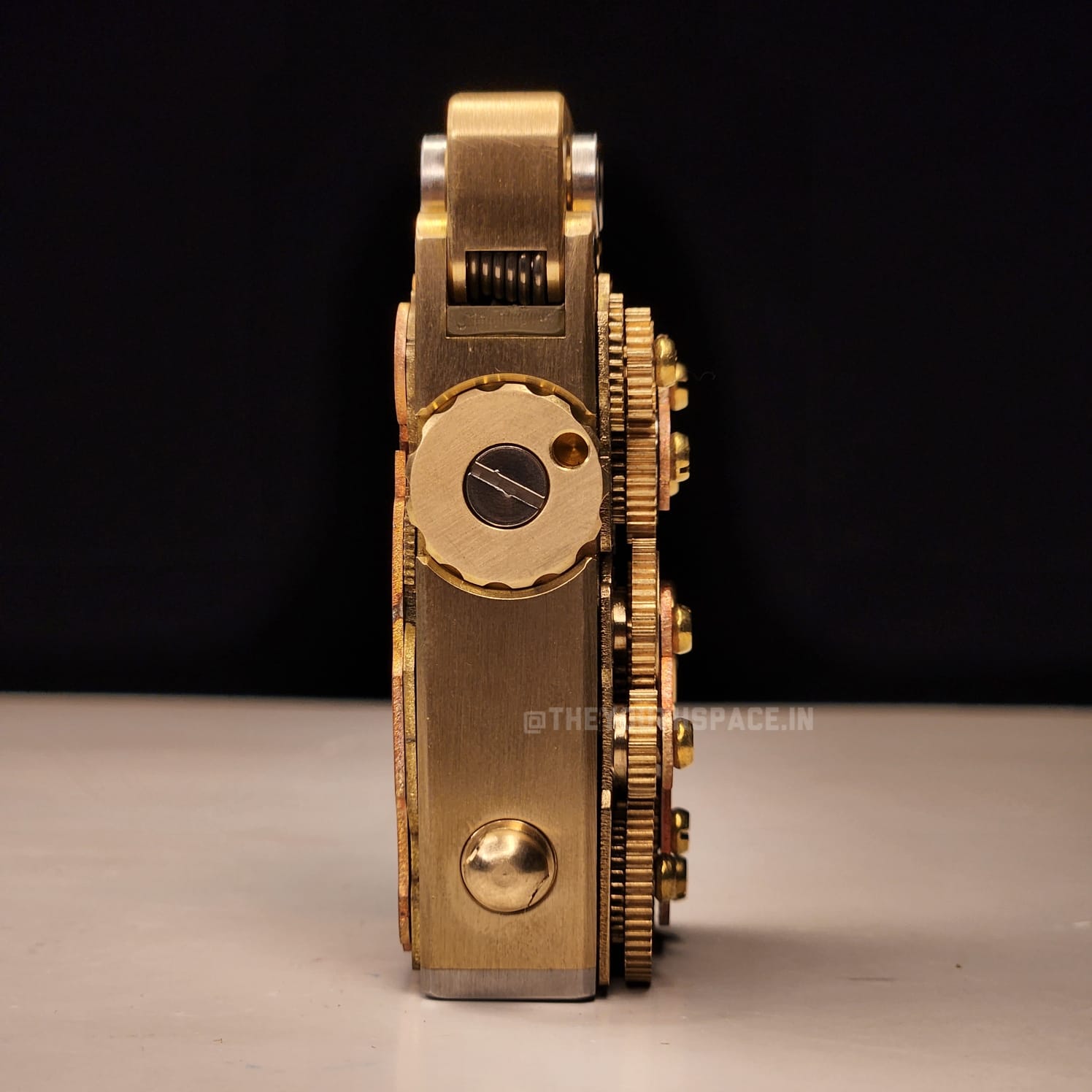 Premium Vintage Brass Steam Punk Mechanical Gear Linkage Automatic Lighter