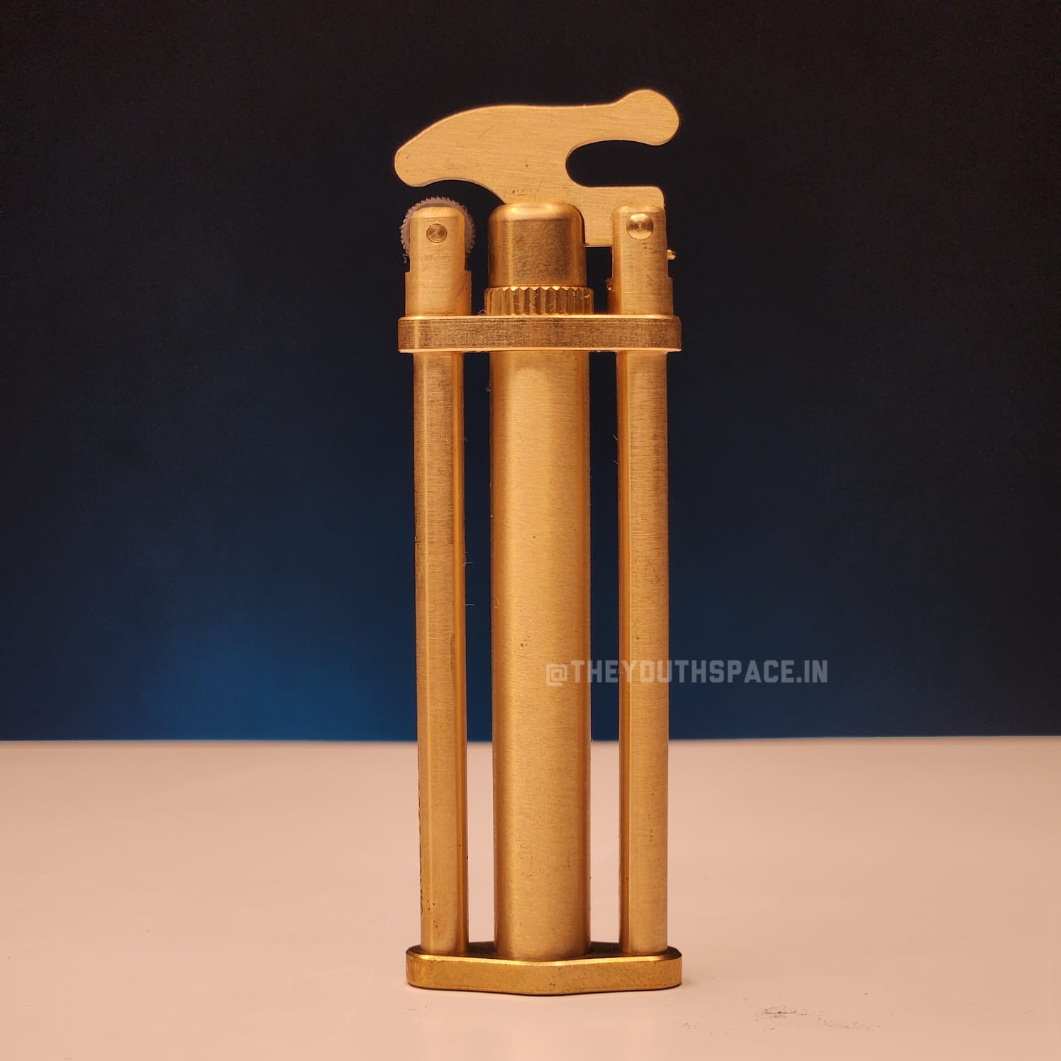 Three Section Pure Brass Slim Kerosene Lighter