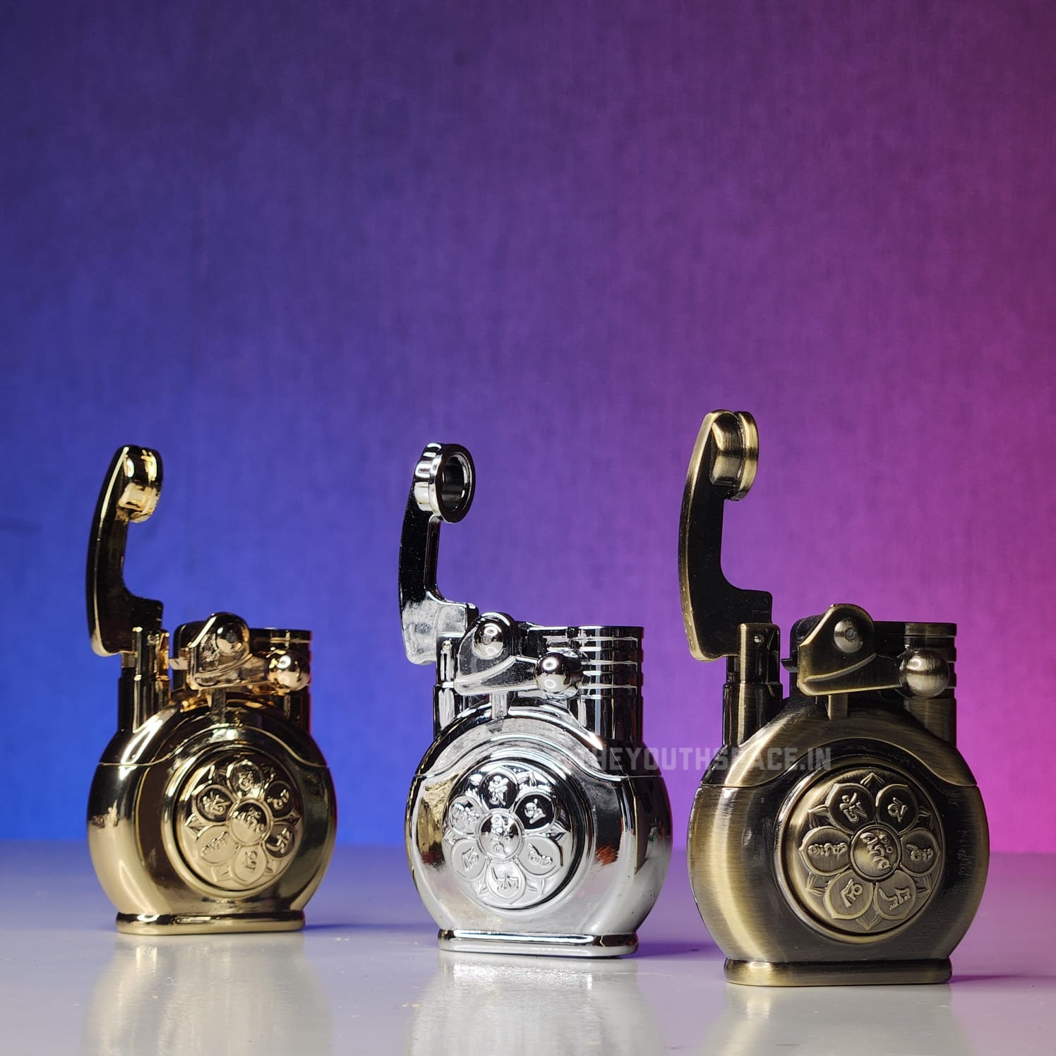 Red Jet Flame Spinner Ignition Lighter (Metallic)