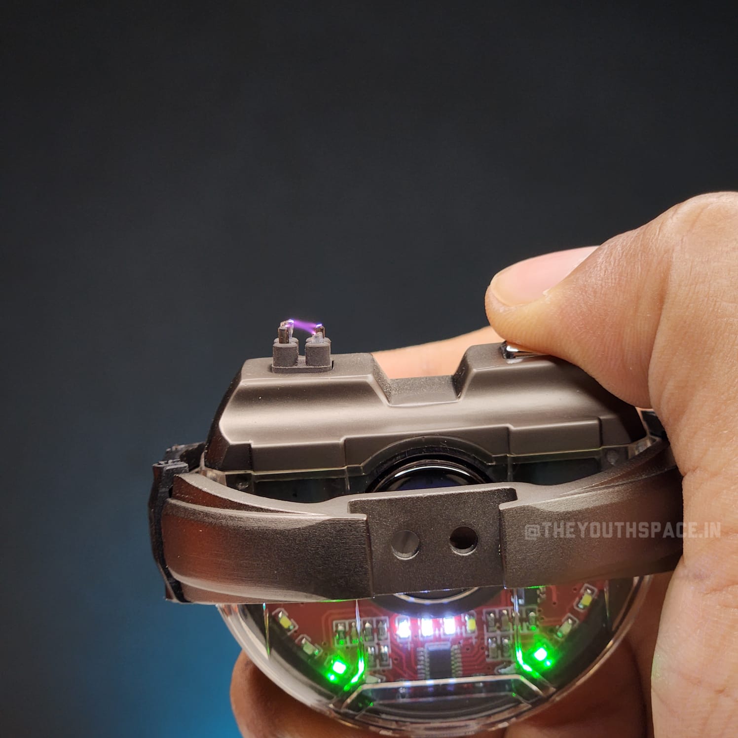 Premium Disc Shaped Spinner Lighter with LED Lights (Metallic)