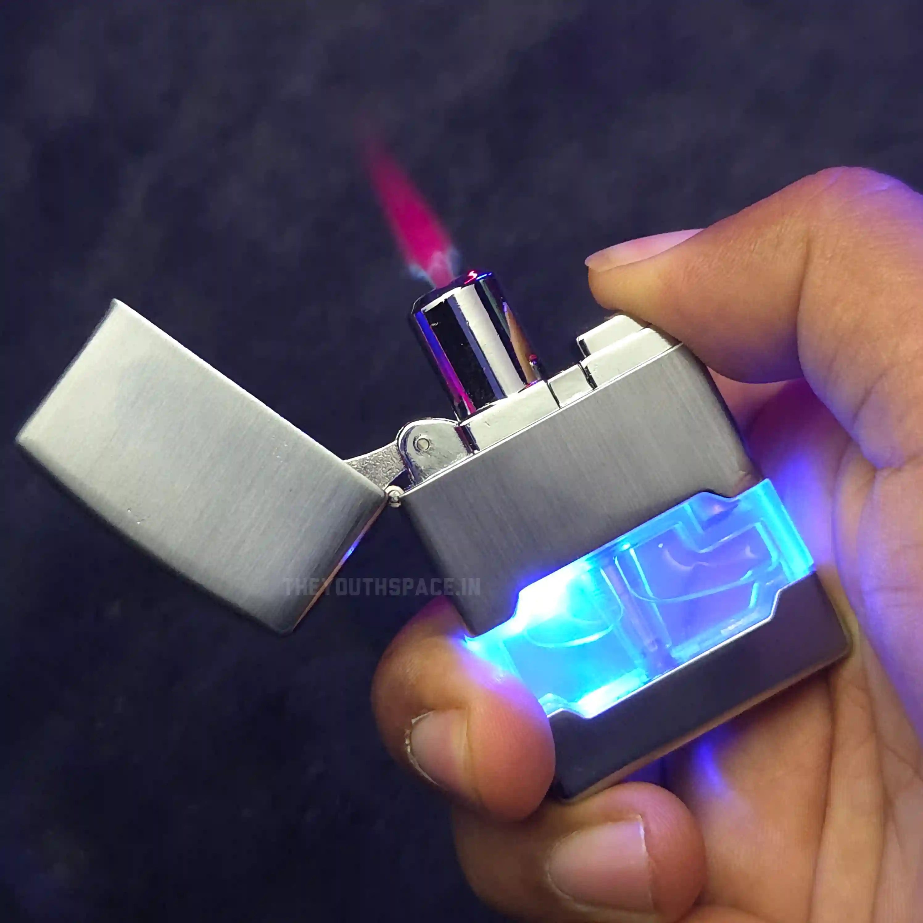 Lumi Tank Red Flame Jet Lighter (Metallic)