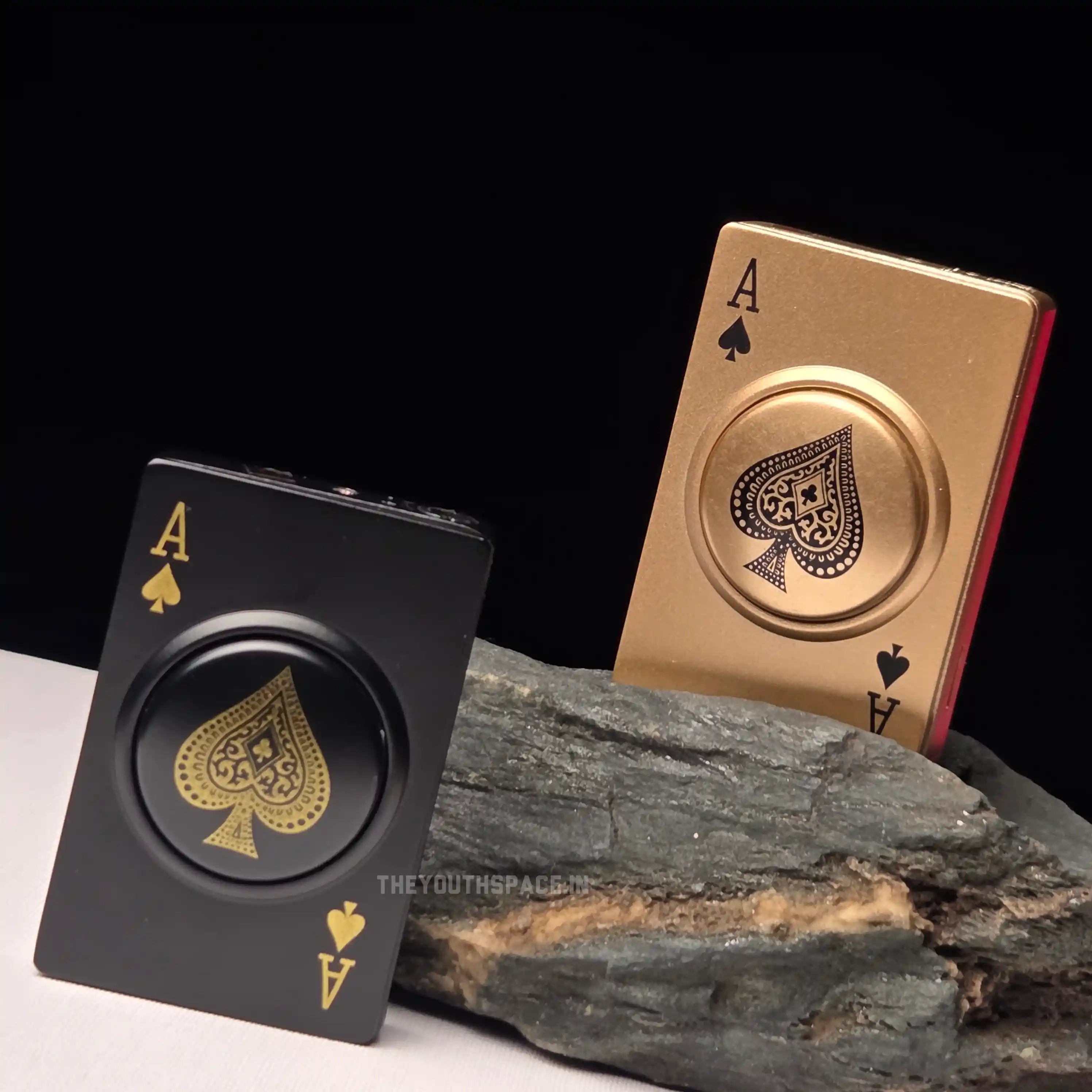 Ace of Spades Spinner Green Flame Jet Lighter