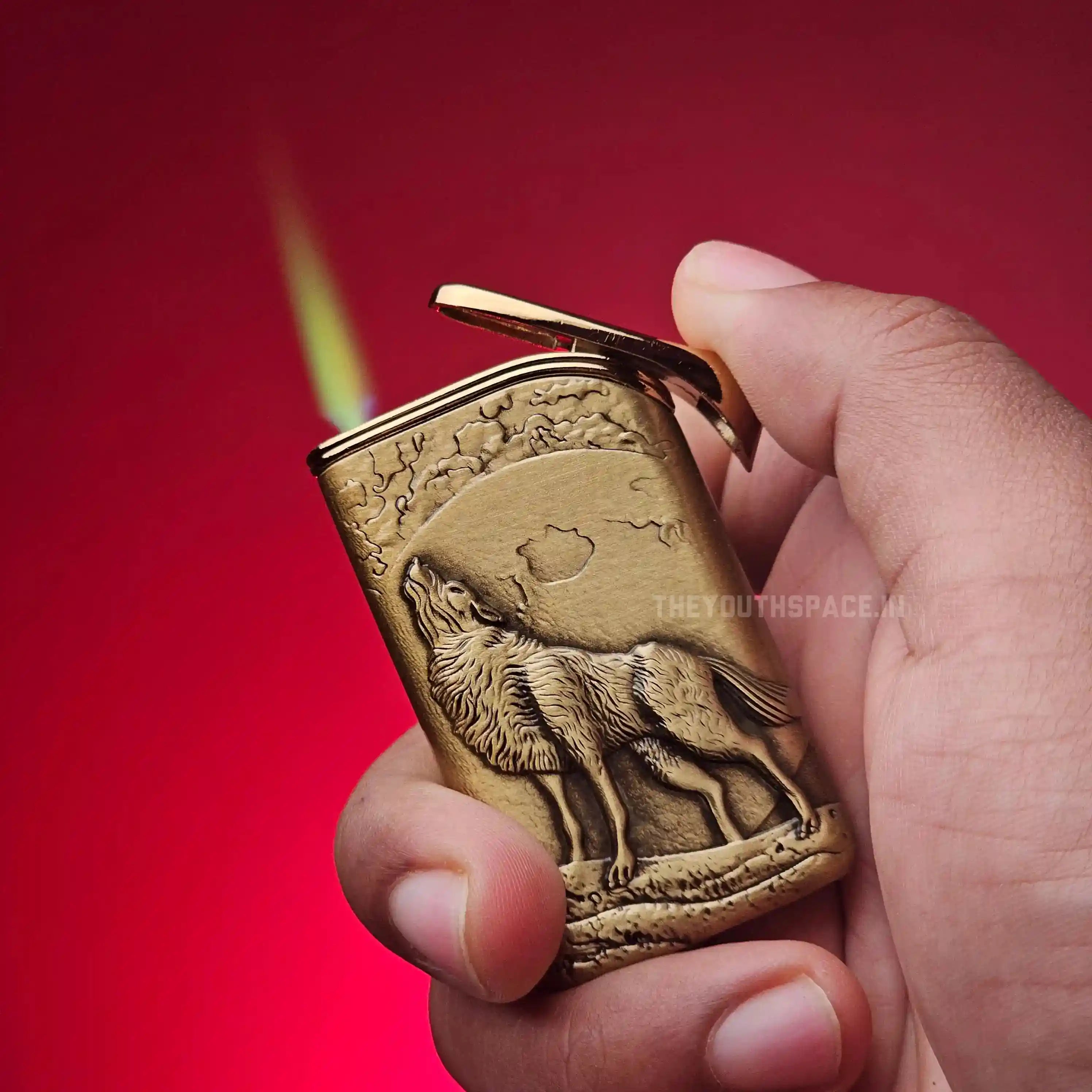 Howling Wolf Antique Lighter