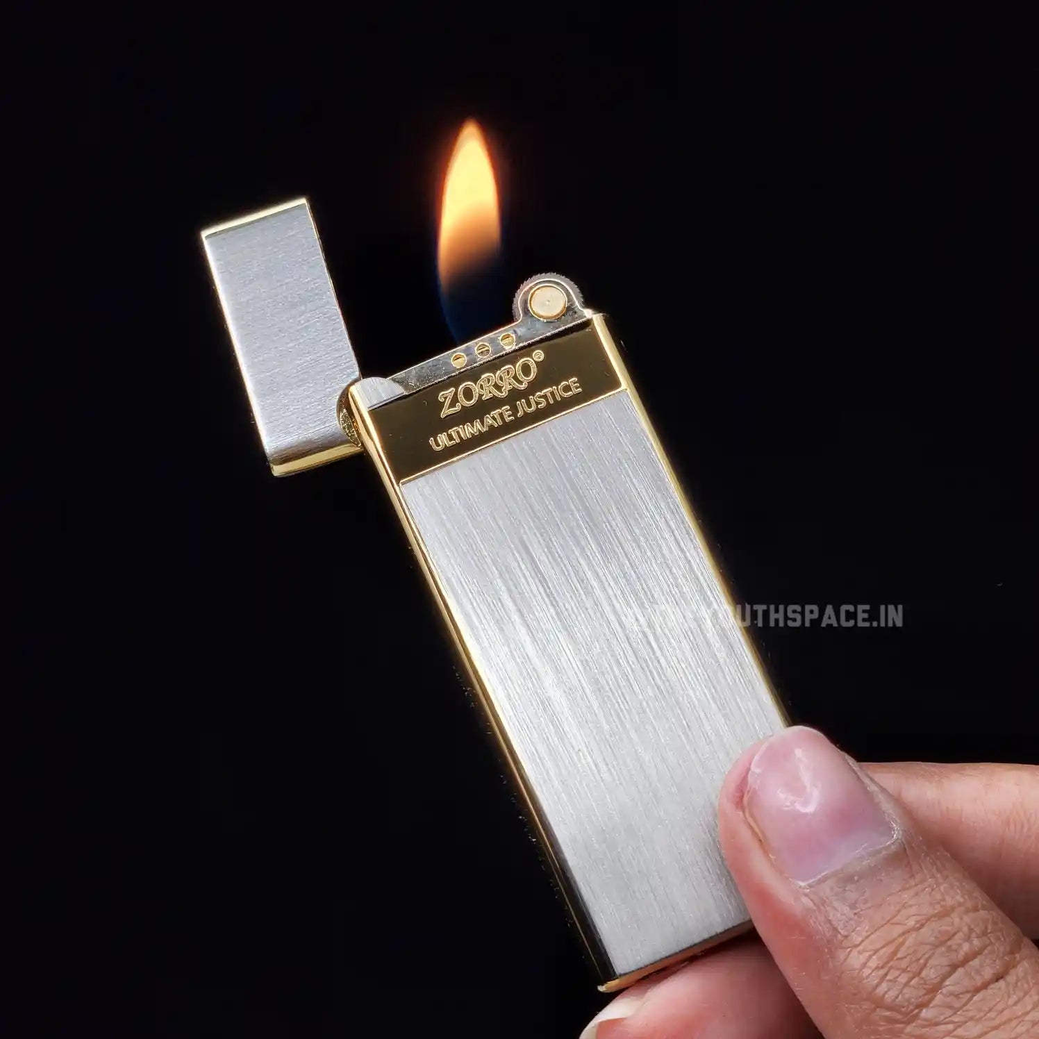 Zorro Ultimate Justice Ultra Slim Limited Edition Brass  Butane Lighter