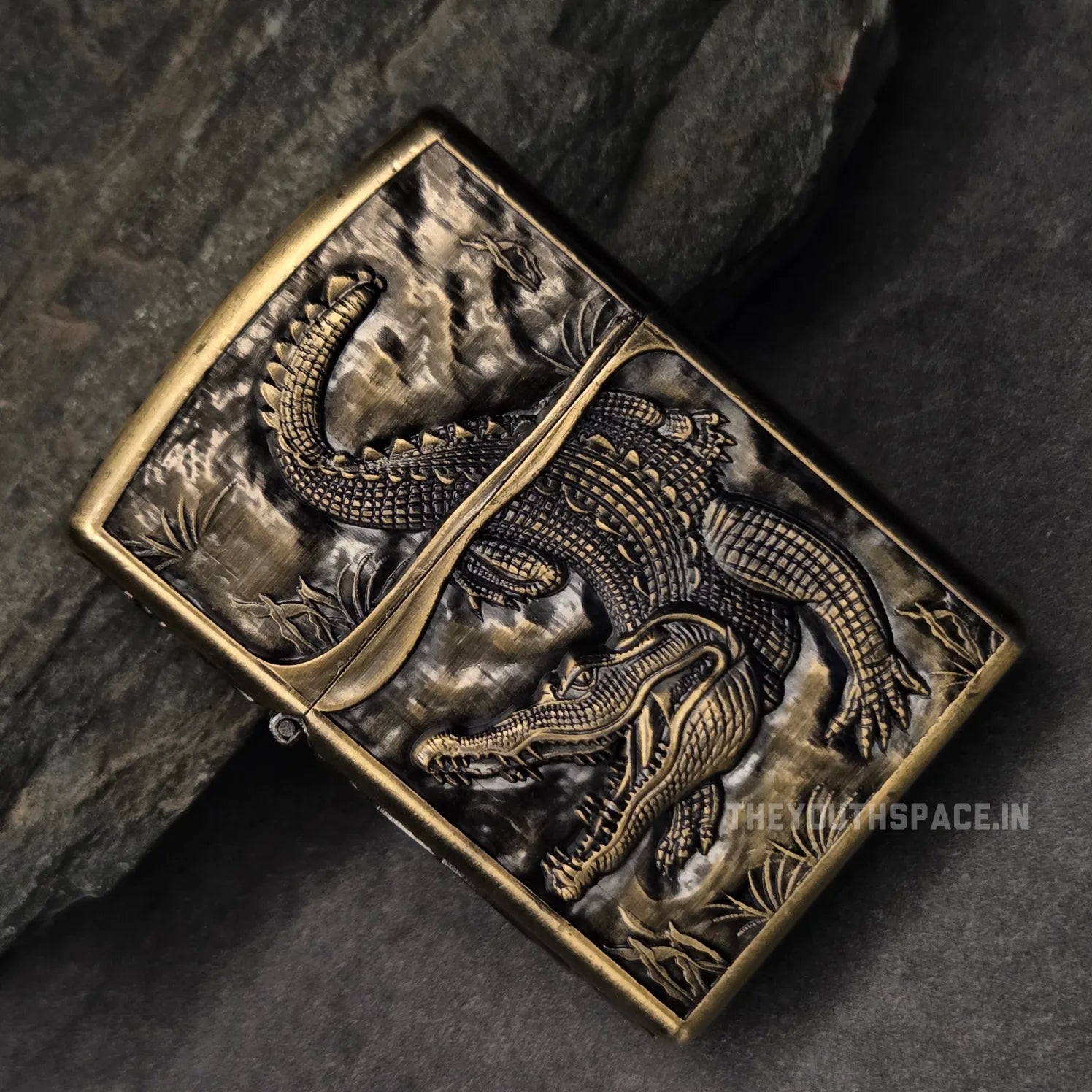 Zorro Ultimate Justice Brass 3D Carved Heavy Armor Crocodile Lighter