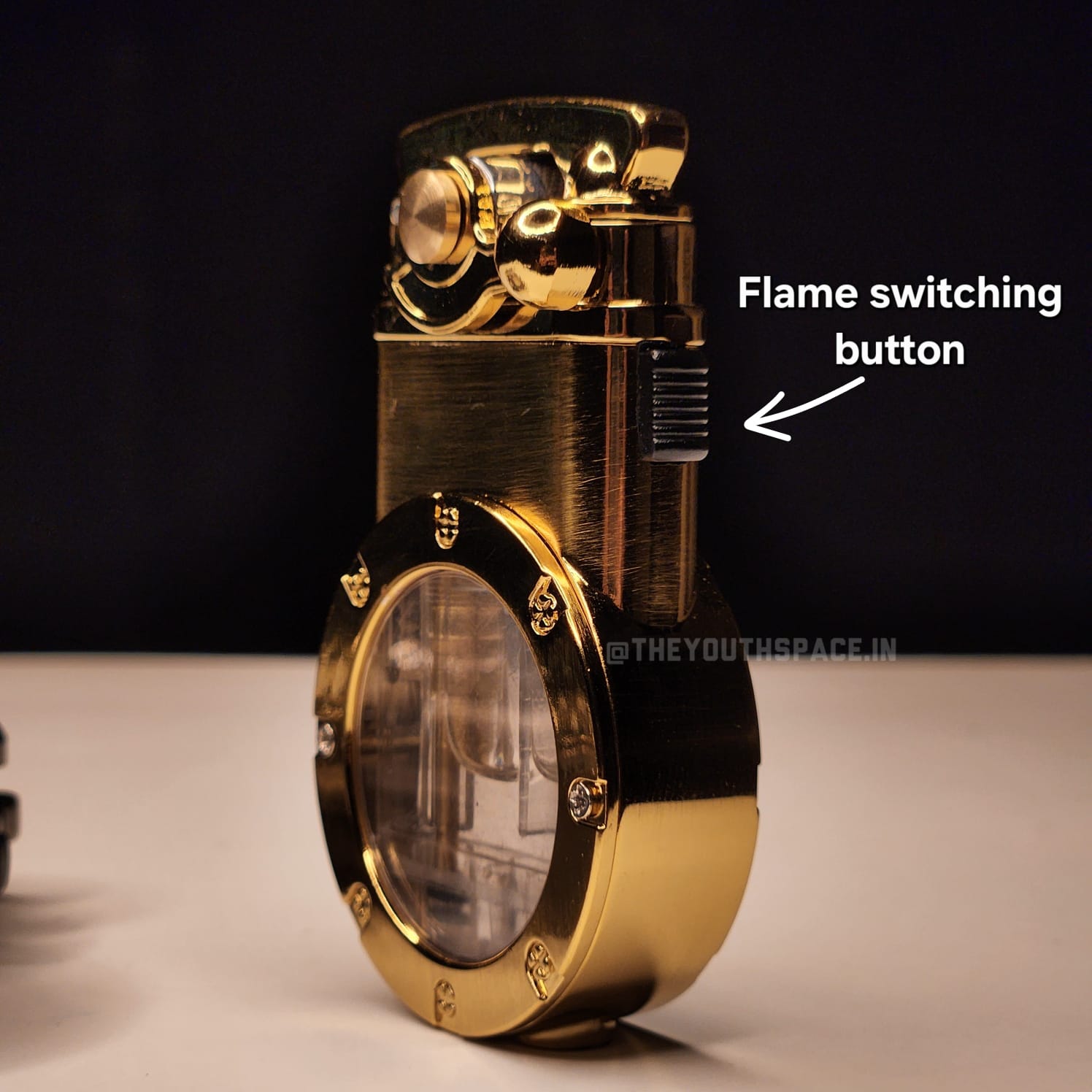 Vintage Style Dual Mode Visible Fuel Tank Lighter (Metallic)