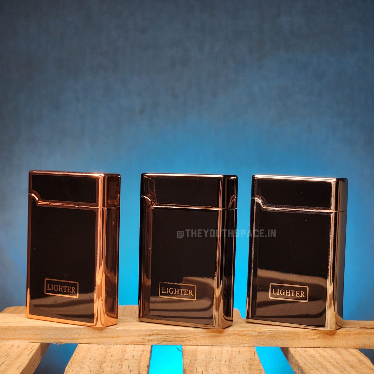 Black Glossy Red Flame Jet Lighter (Metallic)